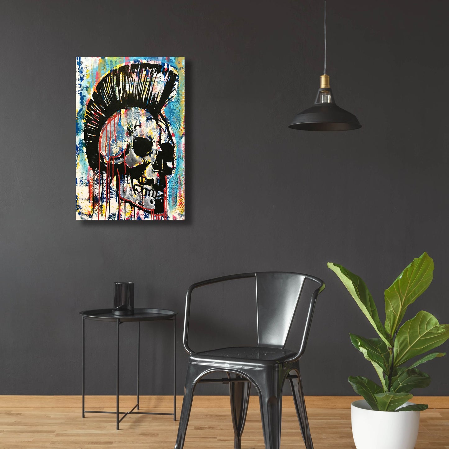 Epic Art 'Punk Skull' by Dean Russo Studios, Acrylic Glass Wall Art,24x36