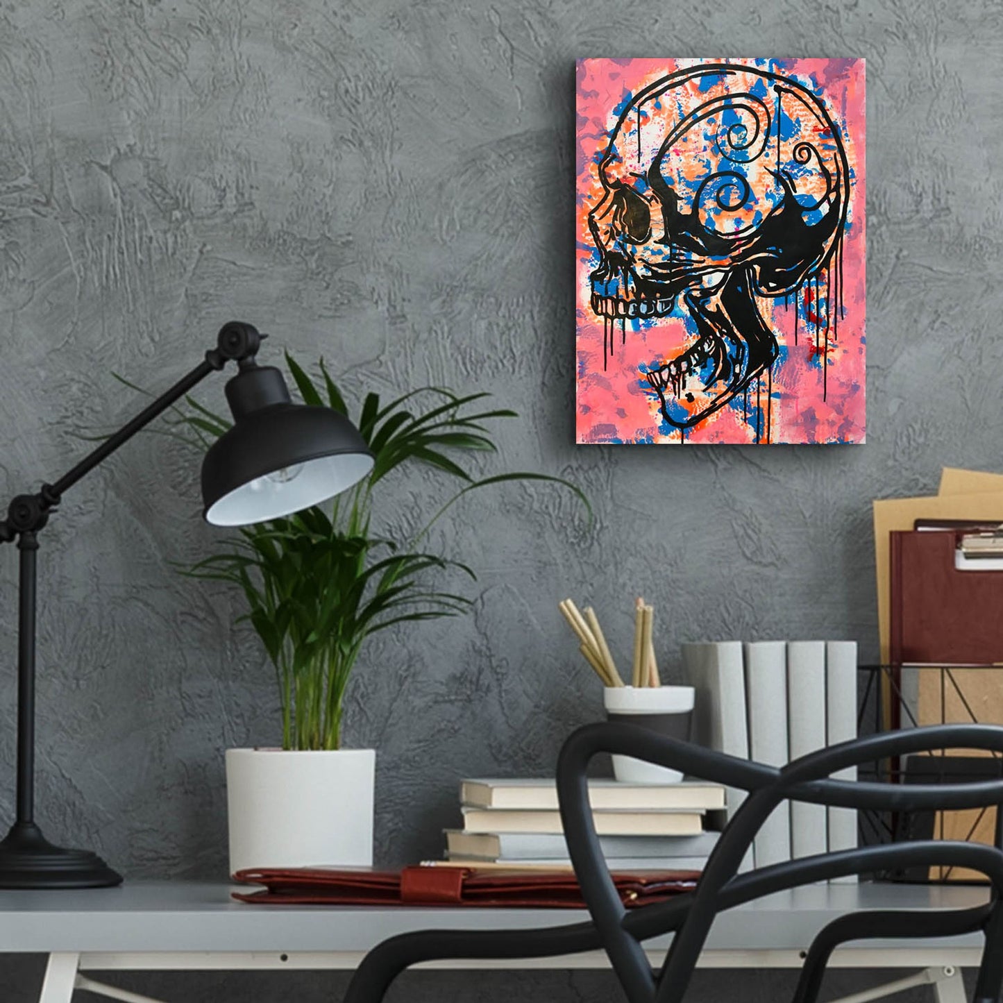 Epic Art 'Screaming Skull 1' by Dean Russo Studios, Acrylic Glass Wall Art,12x16