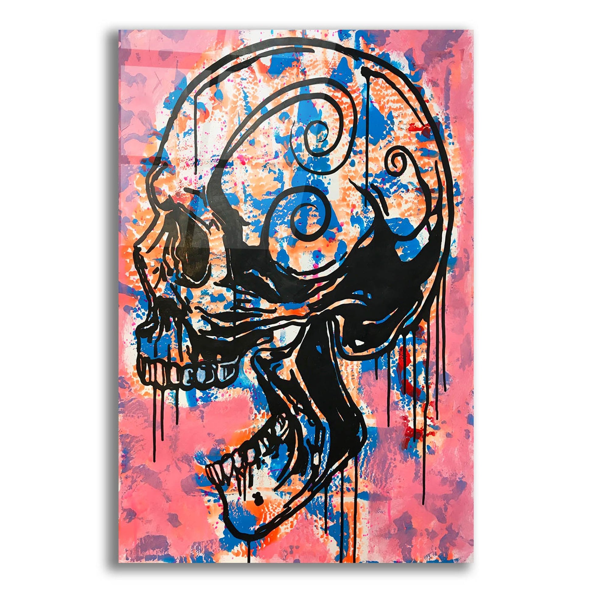 Epic Art 'Screaming Skull 1' by Dean Russo Studios, Acrylic Glass Wall Art,12x16