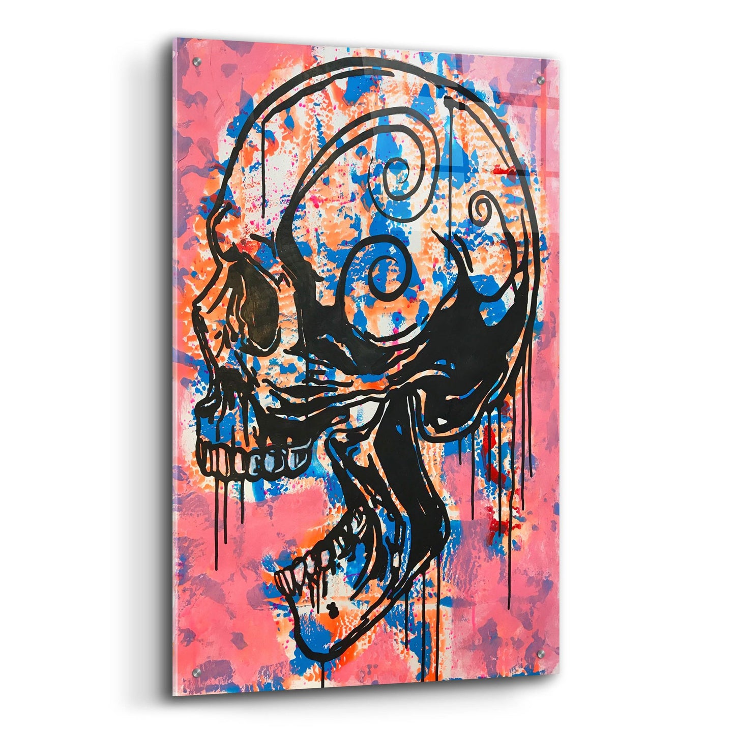 Epic Art 'Screaming Skull 1' by Dean Russo Studios, Acrylic Glass Wall Art,24x36