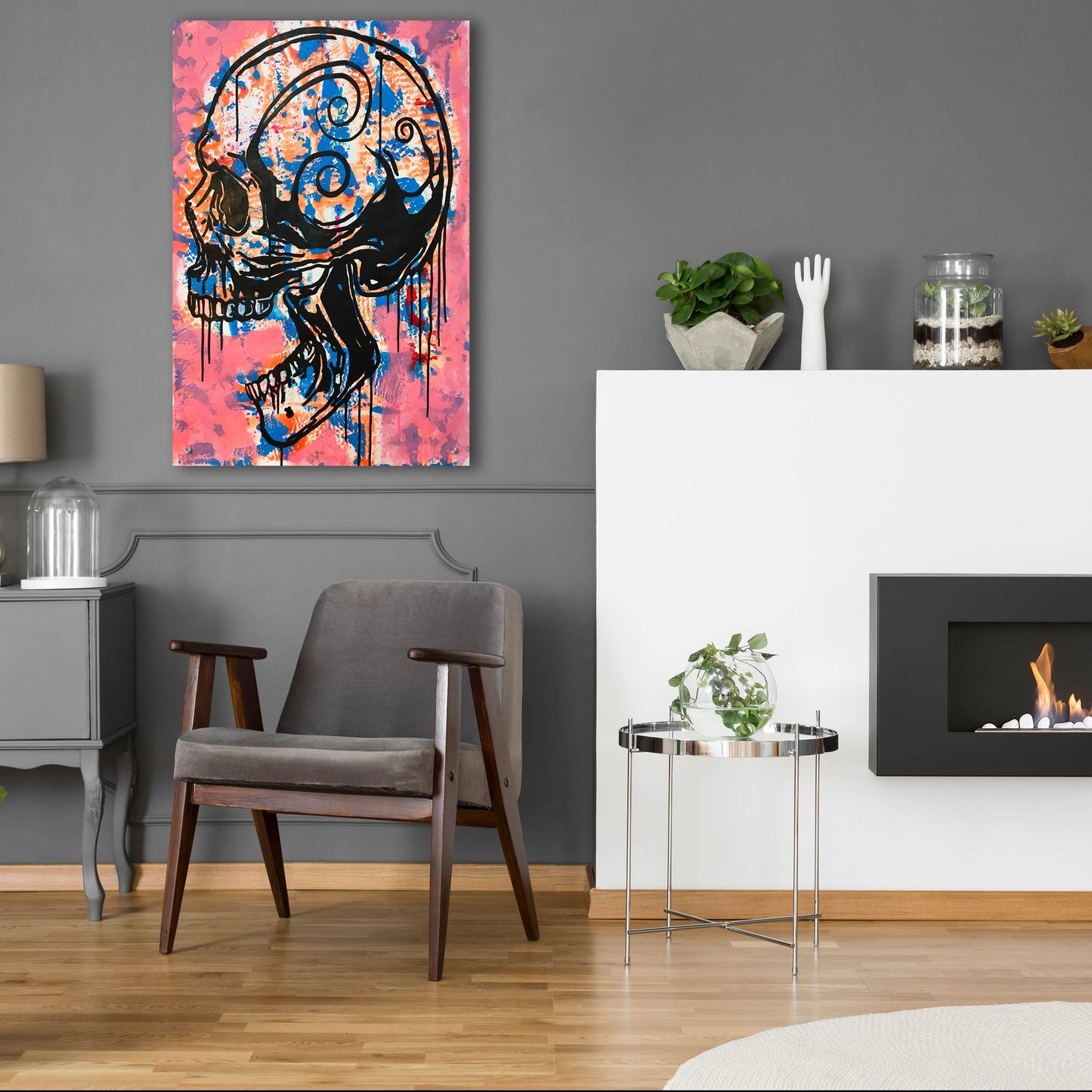 Epic Art 'Screaming Skull 1' by Dean Russo Studios, Acrylic Glass Wall Art,24x36