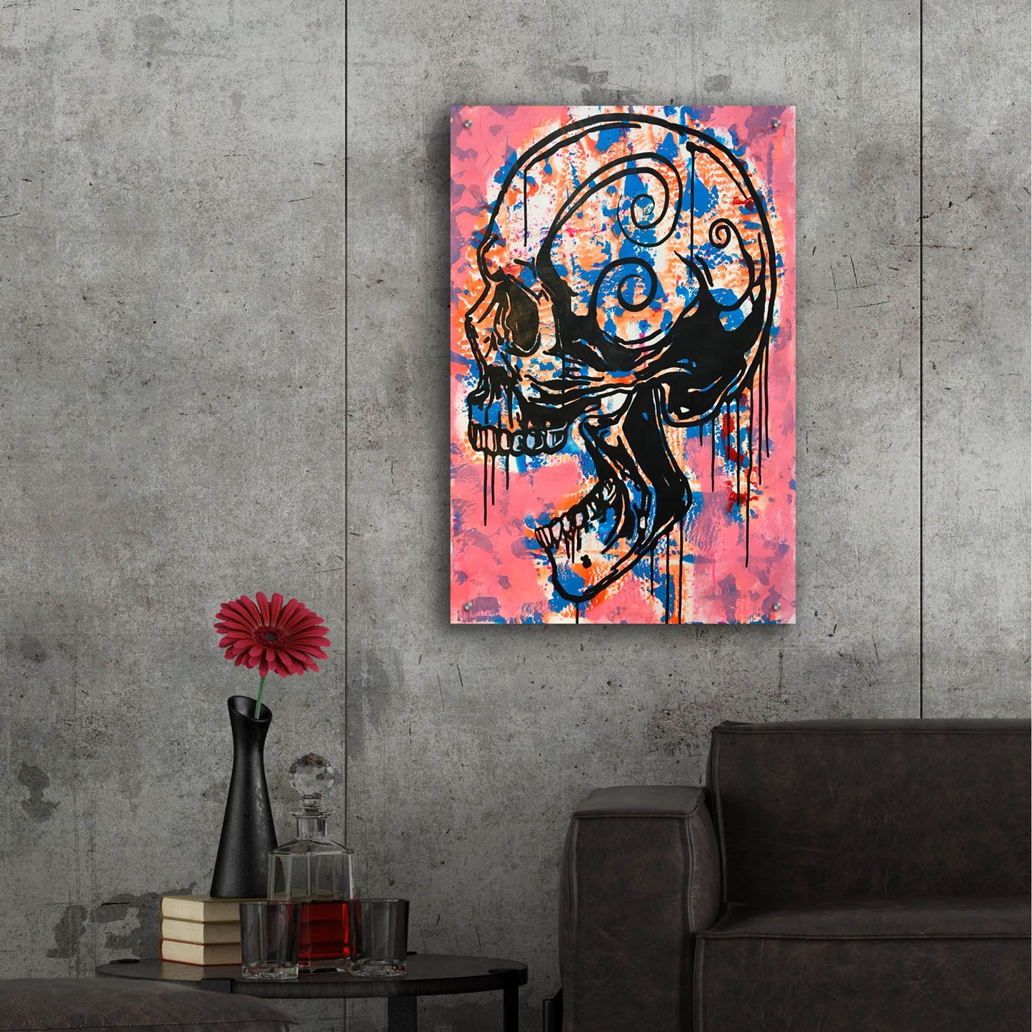 Epic Art 'Screaming Skull 1' by Dean Russo Studios, Acrylic Glass Wall Art,24x36