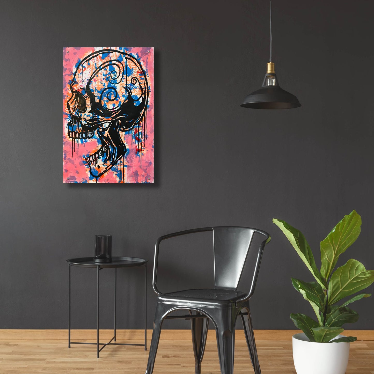 Epic Art 'Screaming Skull 1' by Dean Russo Studios, Acrylic Glass Wall Art,24x36