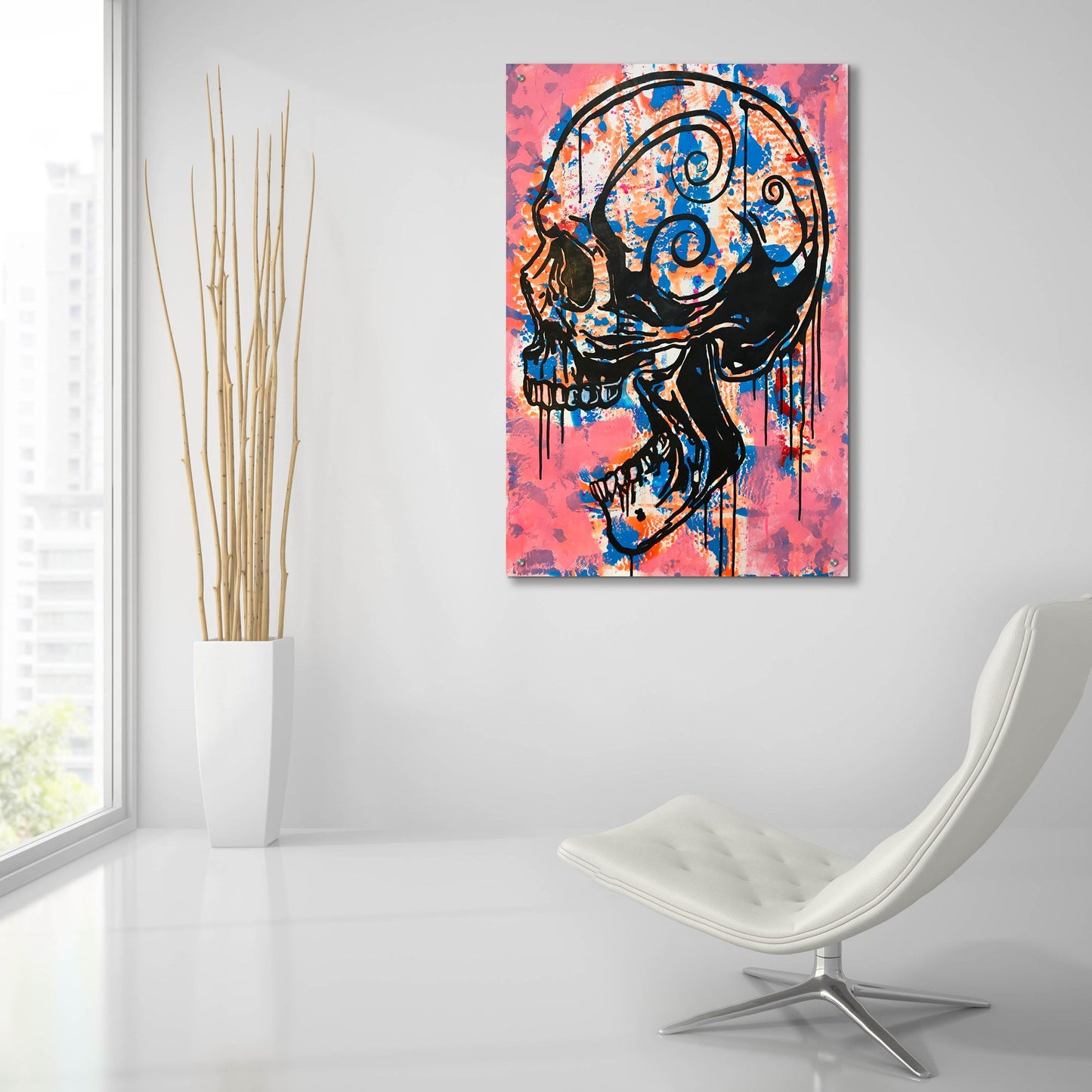 Epic Art 'Screaming Skull 1' by Dean Russo Studios, Acrylic Glass Wall Art,24x36