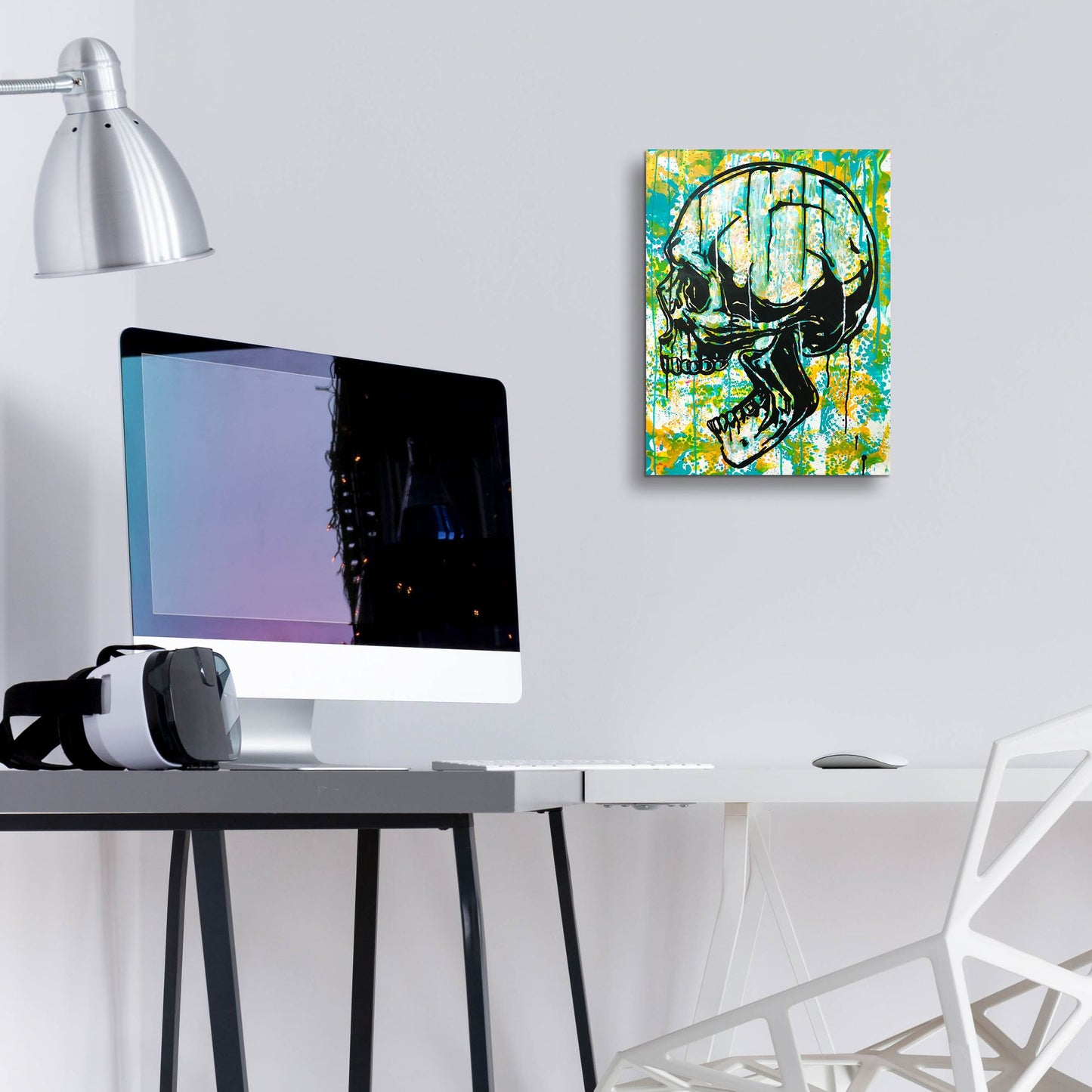 Epic Art 'Screaming Skull 2' by Dean Russo Studios, Acrylic Glass Wall Art,12x16