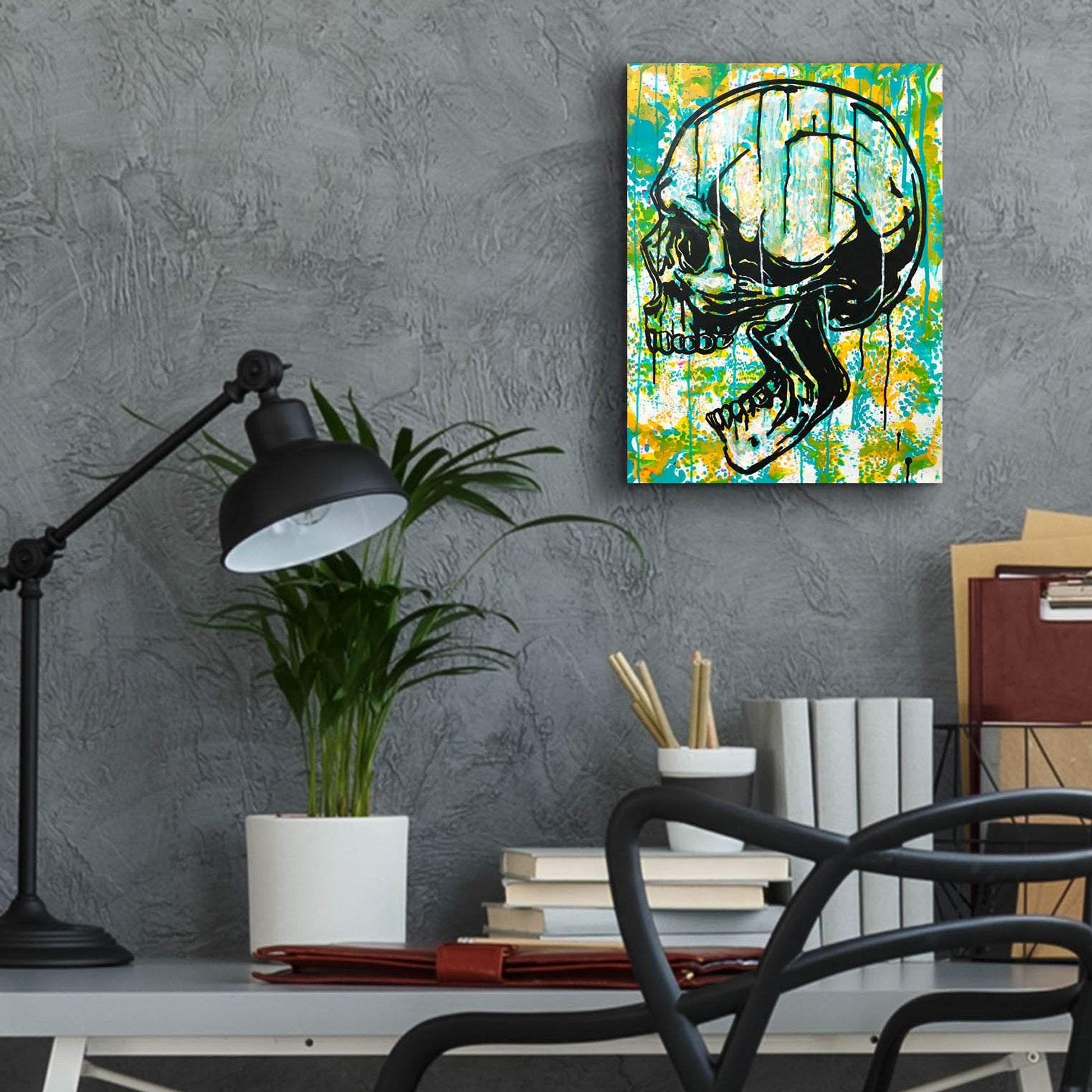 Epic Art 'Screaming Skull 2' by Dean Russo Studios, Acrylic Glass Wall Art,12x16