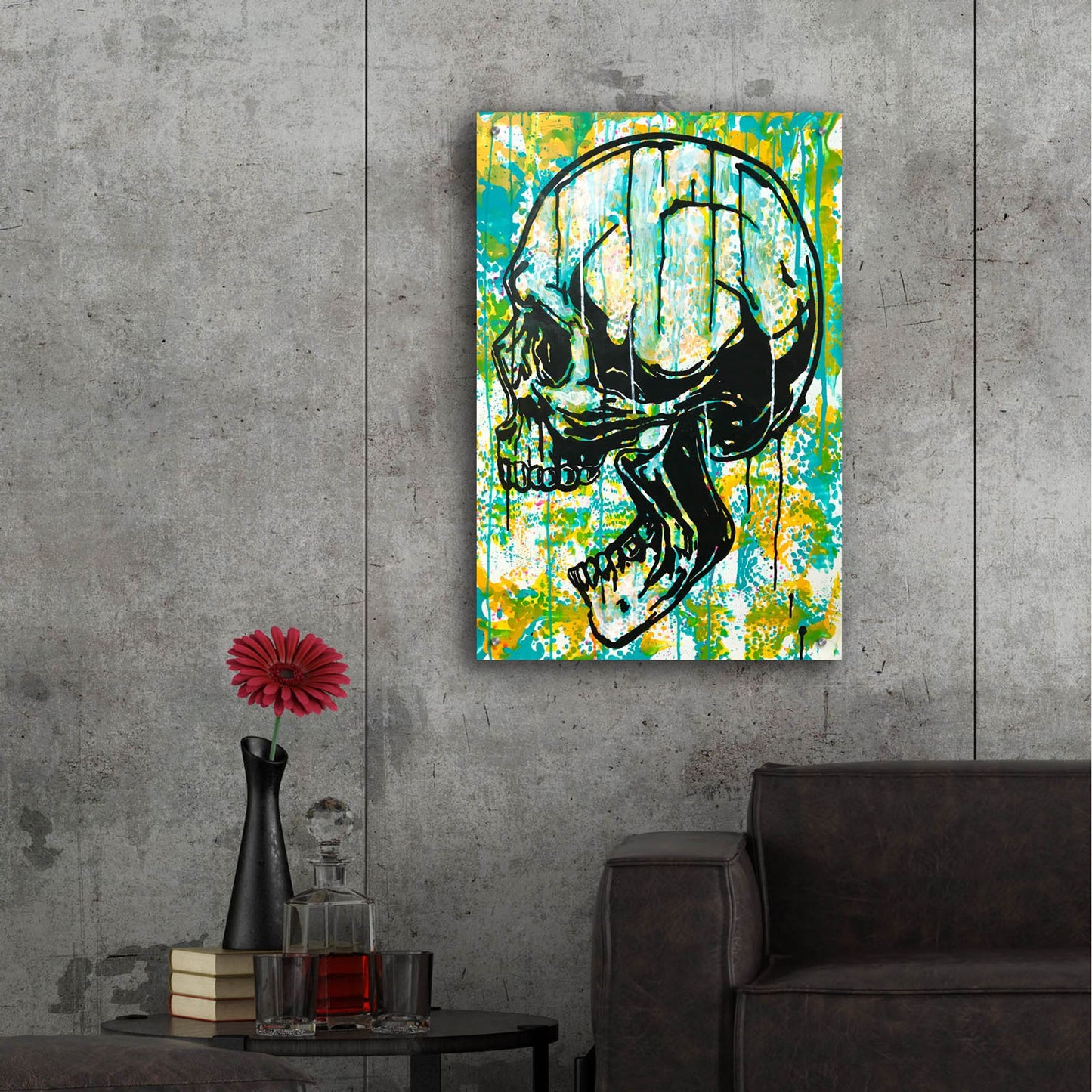 Epic Art 'Screaming Skull 2' by Dean Russo Studios, Acrylic Glass Wall Art,24x36