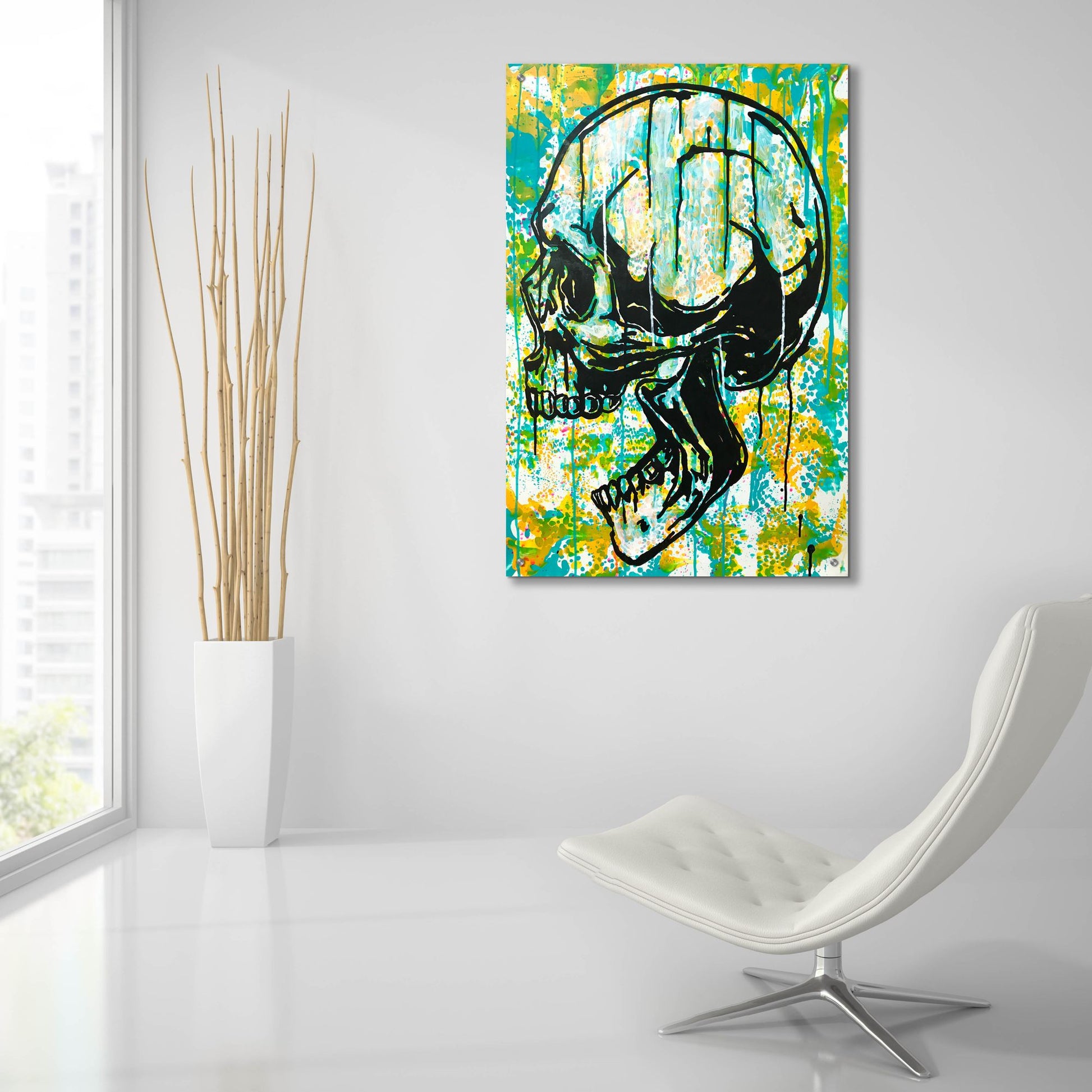 Epic Art 'Screaming Skull 2' by Dean Russo Studios, Acrylic Glass Wall Art,24x36