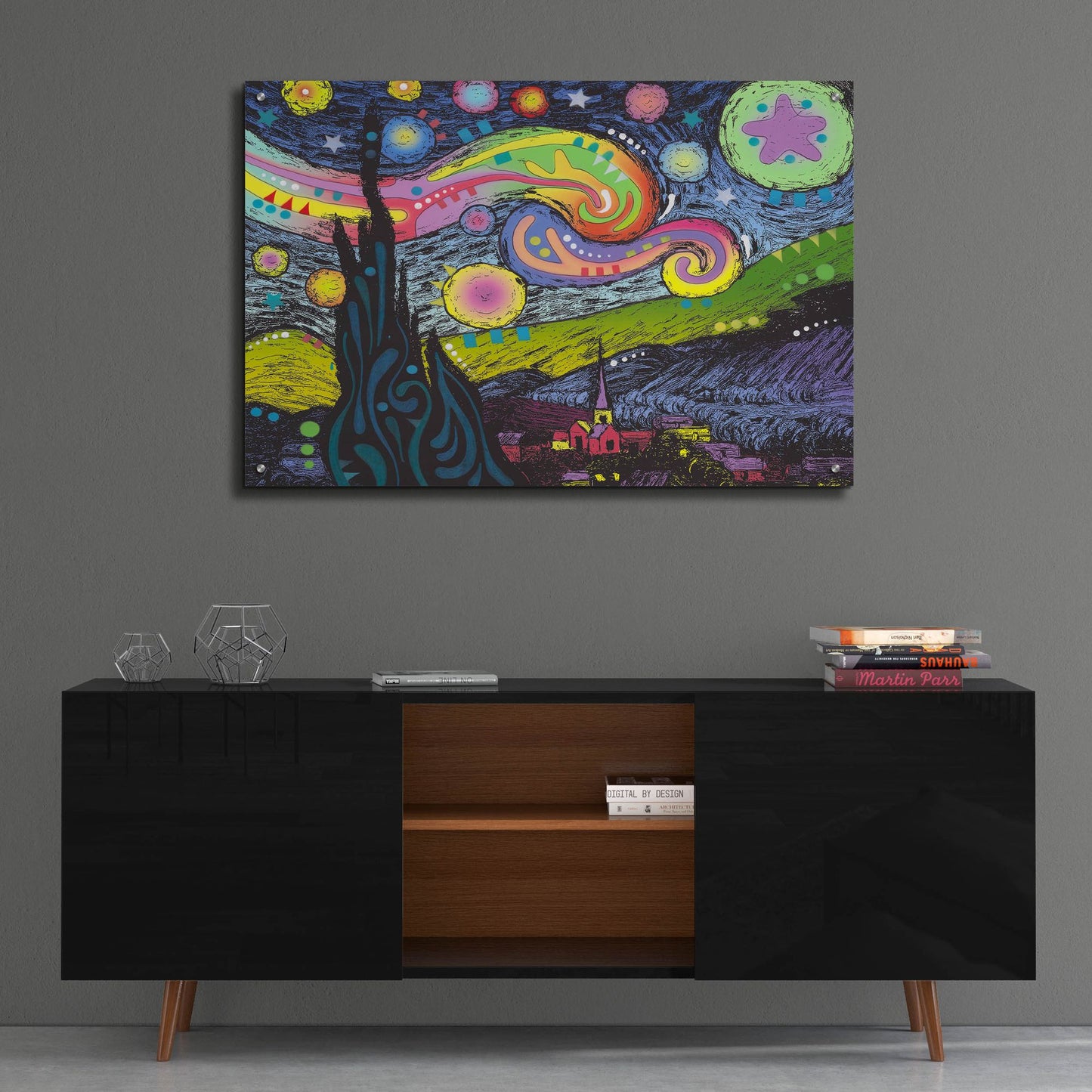 Epic Art 'Starry Night 2' by Dean Russo Studios, Acrylic Glass Wall Art,36x24