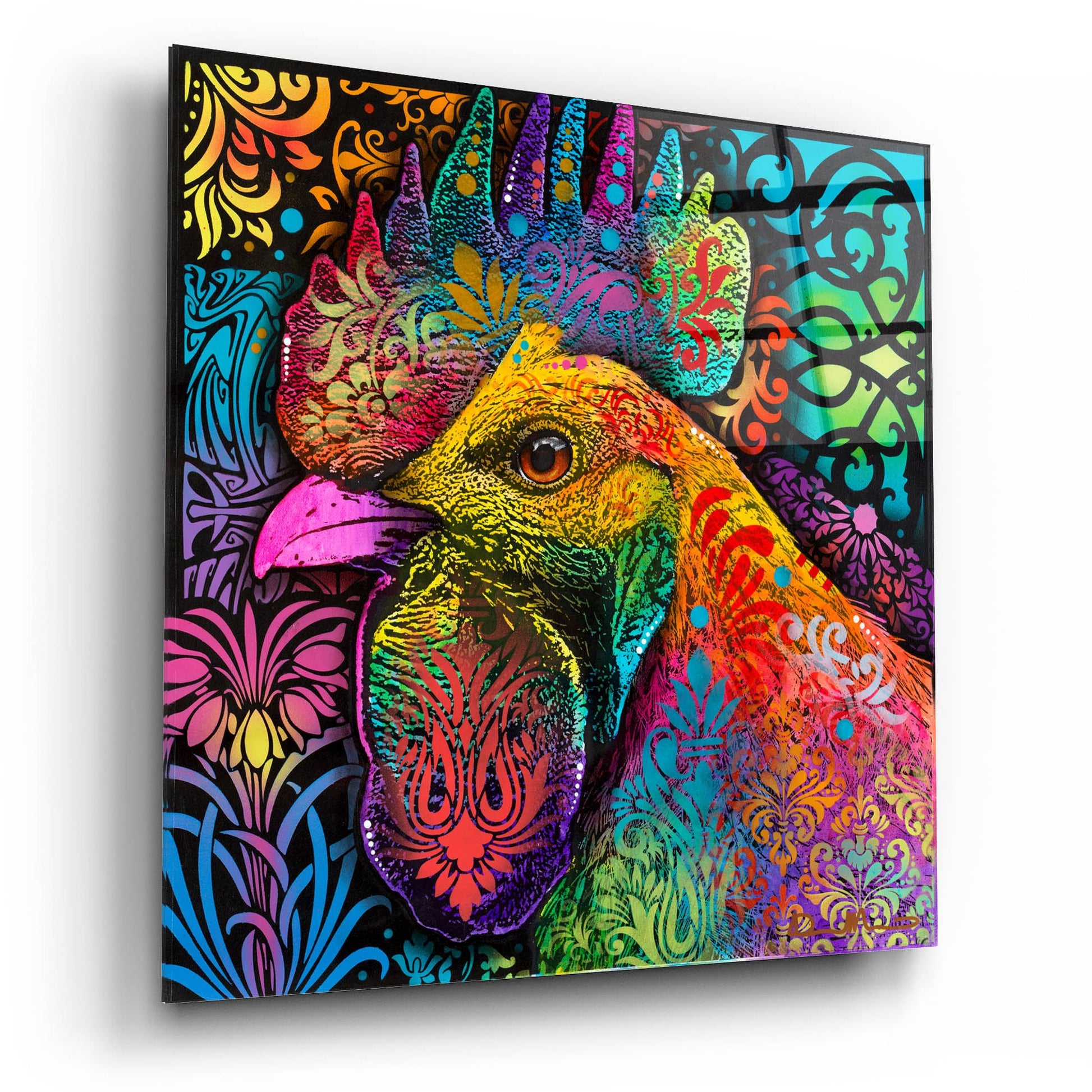 Epic Art 'Rooster' by Dean Russo Studios, Acrylic Glass Wall Art,12x12