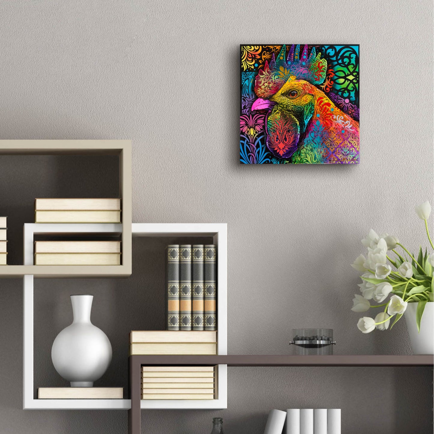 Epic Art 'Rooster' by Dean Russo Studios, Acrylic Glass Wall Art,12x12