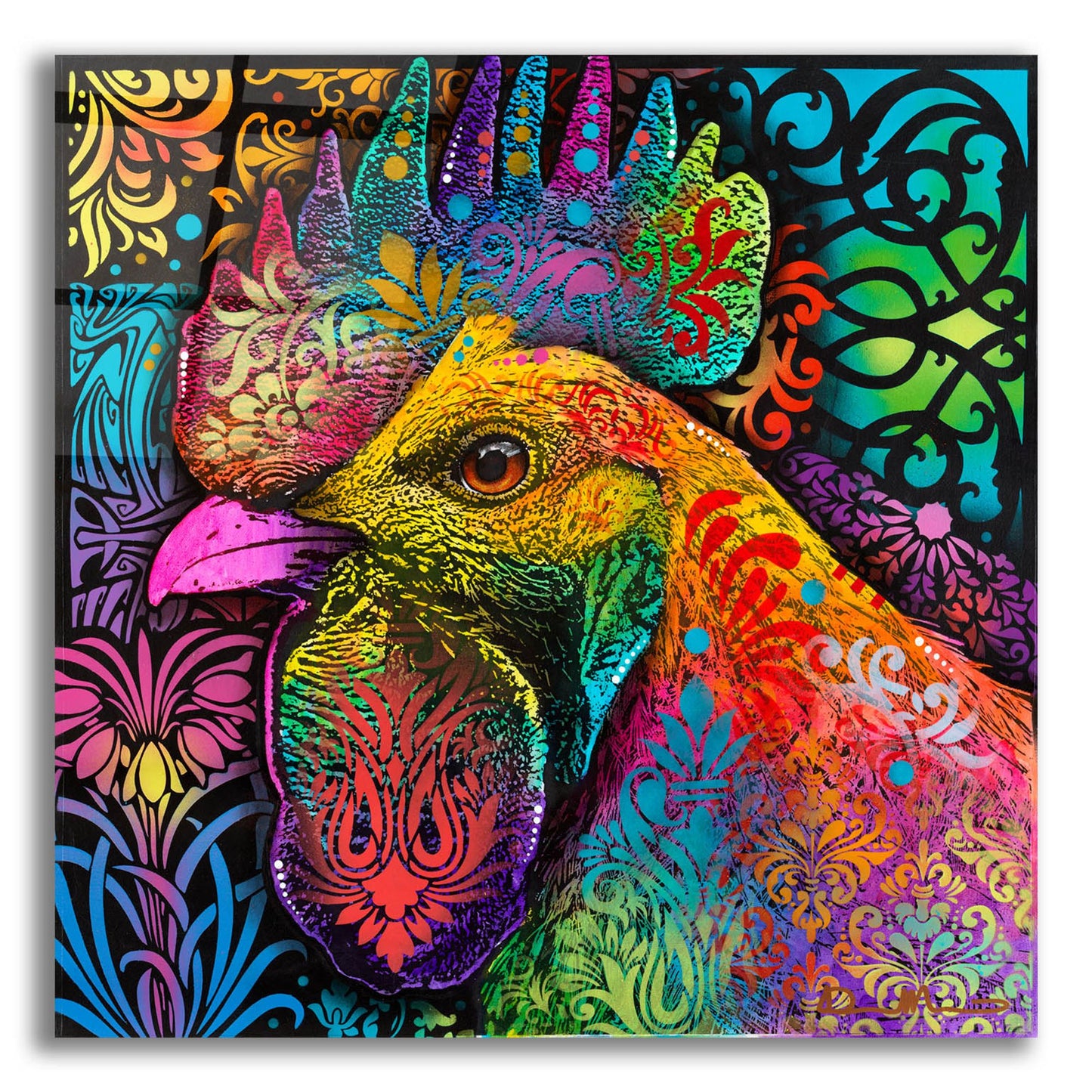 Epic Art 'Rooster' by Dean Russo Studios, Acrylic Glass Wall Art,12x12