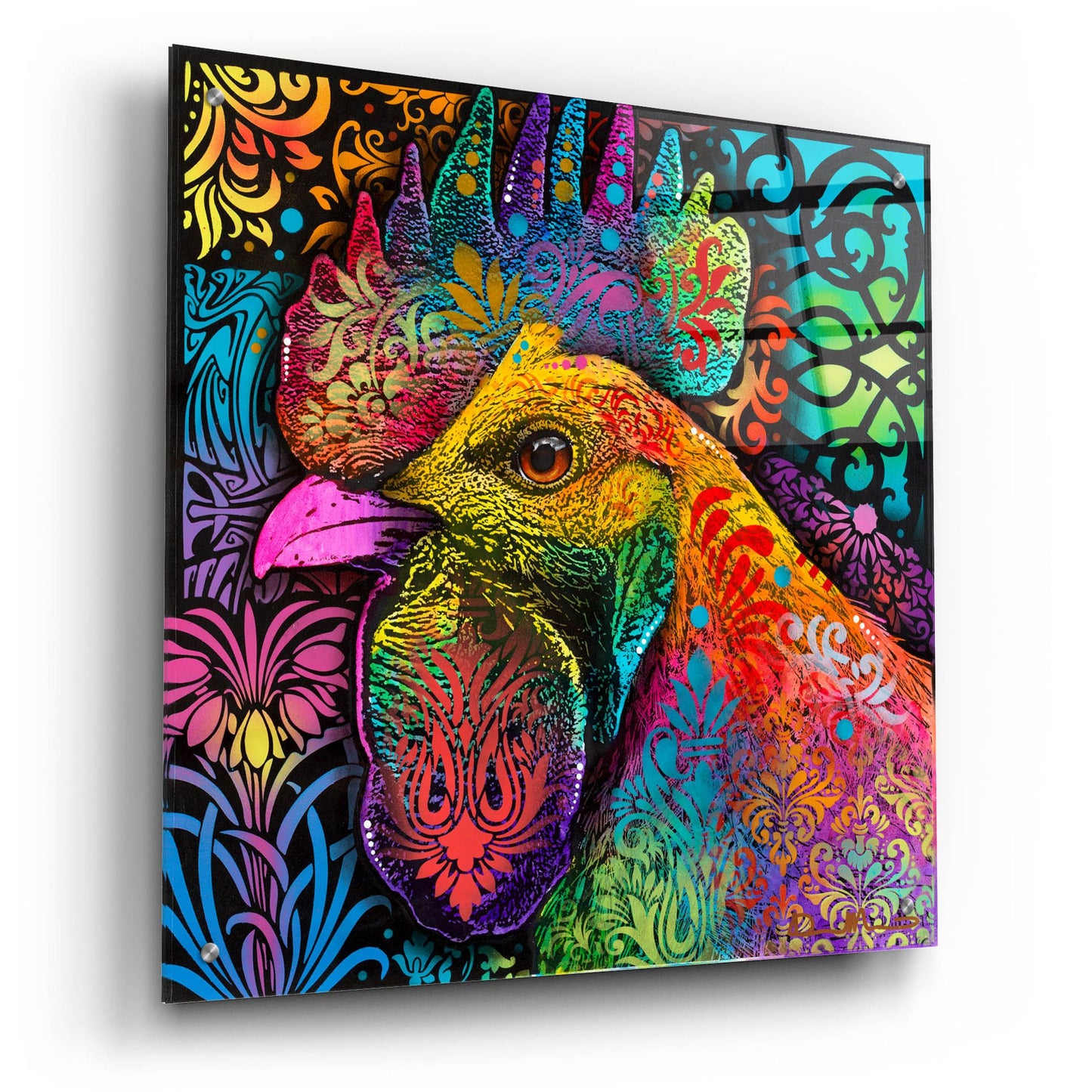 Epic Art 'Rooster' by Dean Russo Studios, Acrylic Glass Wall Art,24x24