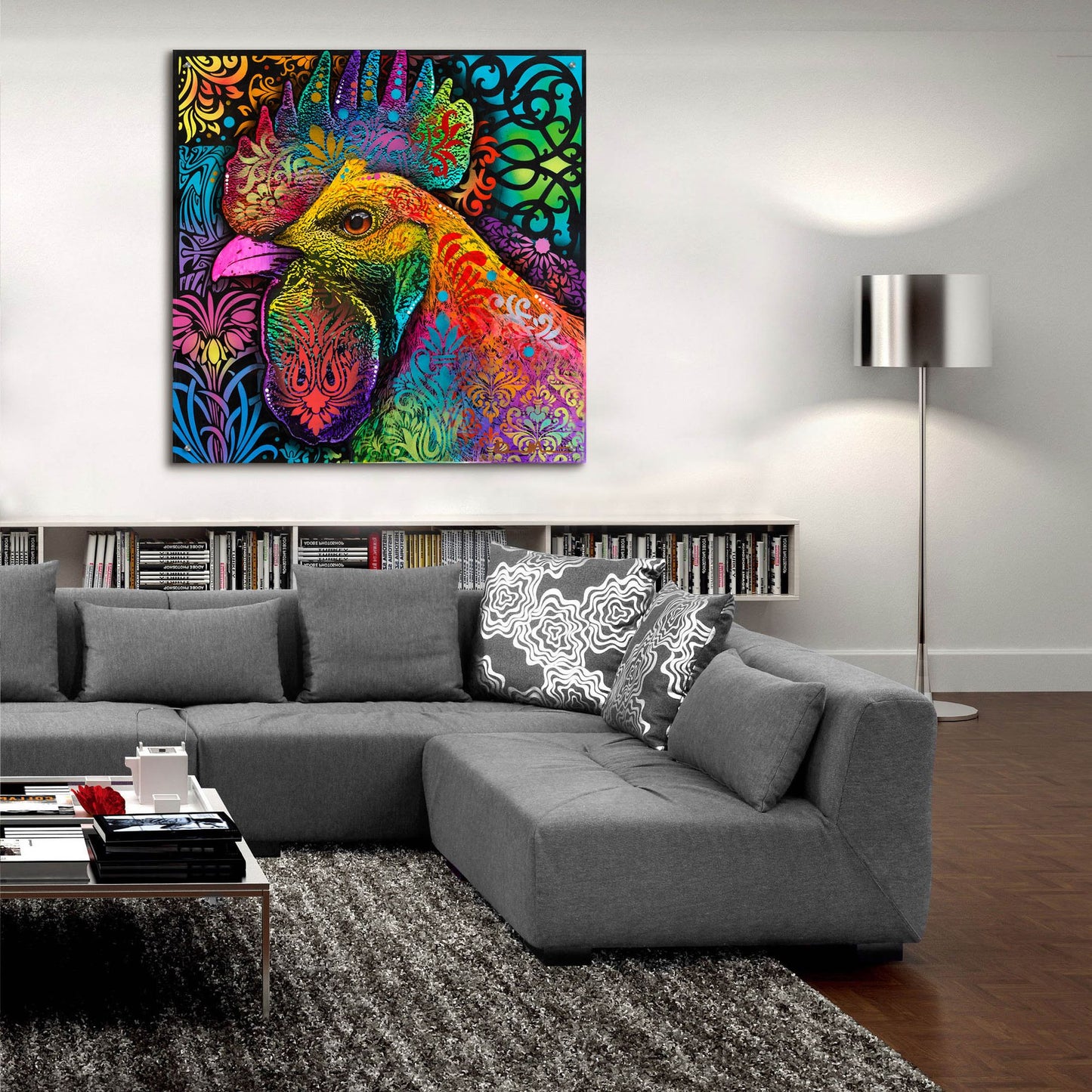 Epic Art 'Rooster' by Dean Russo Studios, Acrylic Glass Wall Art,36x36