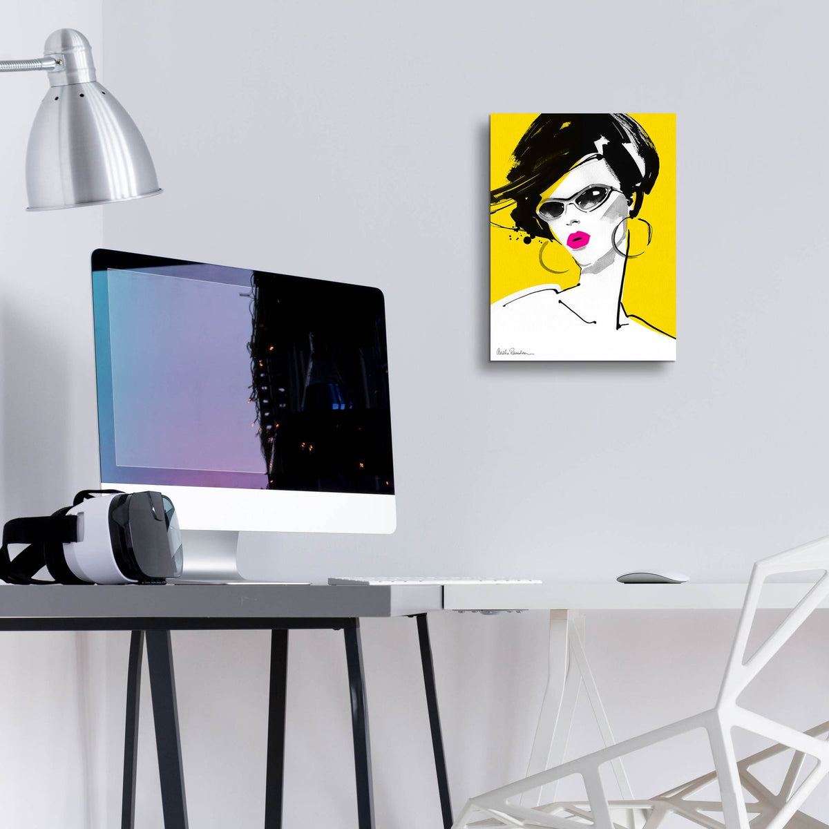 Sunglasses by Aasha Ramdeen - 12x16 acrylic wall art in a room