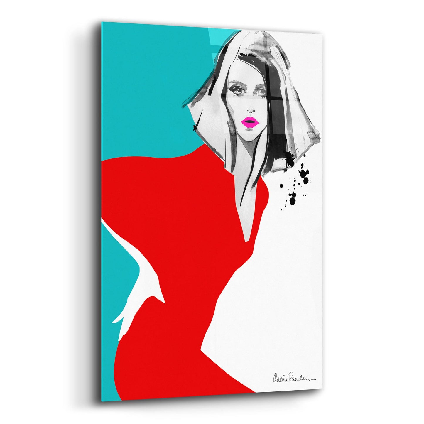 Epic Art ' Red Dress' by Aasha Ramdeen, Acrylic Glass Wall Art,12x16