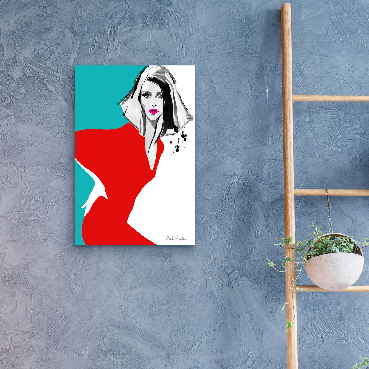 Red Dress by Aasha Ramdeen - 16x24 acrylic wall art in a room