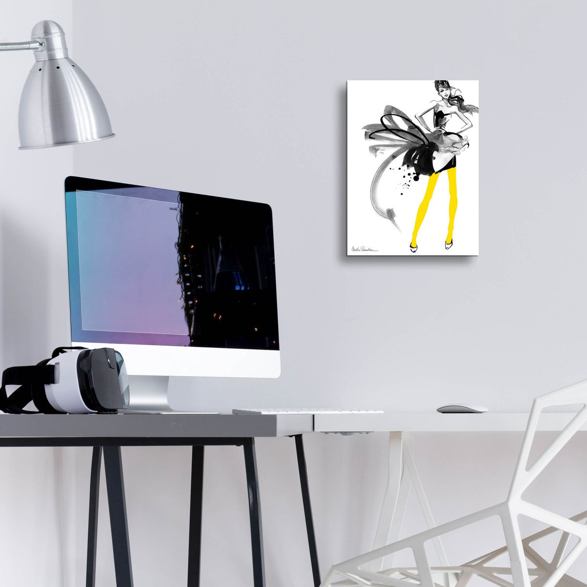 Yellow Tights by Aasha Ramdeen - 12x16 acrylic wall art in a room