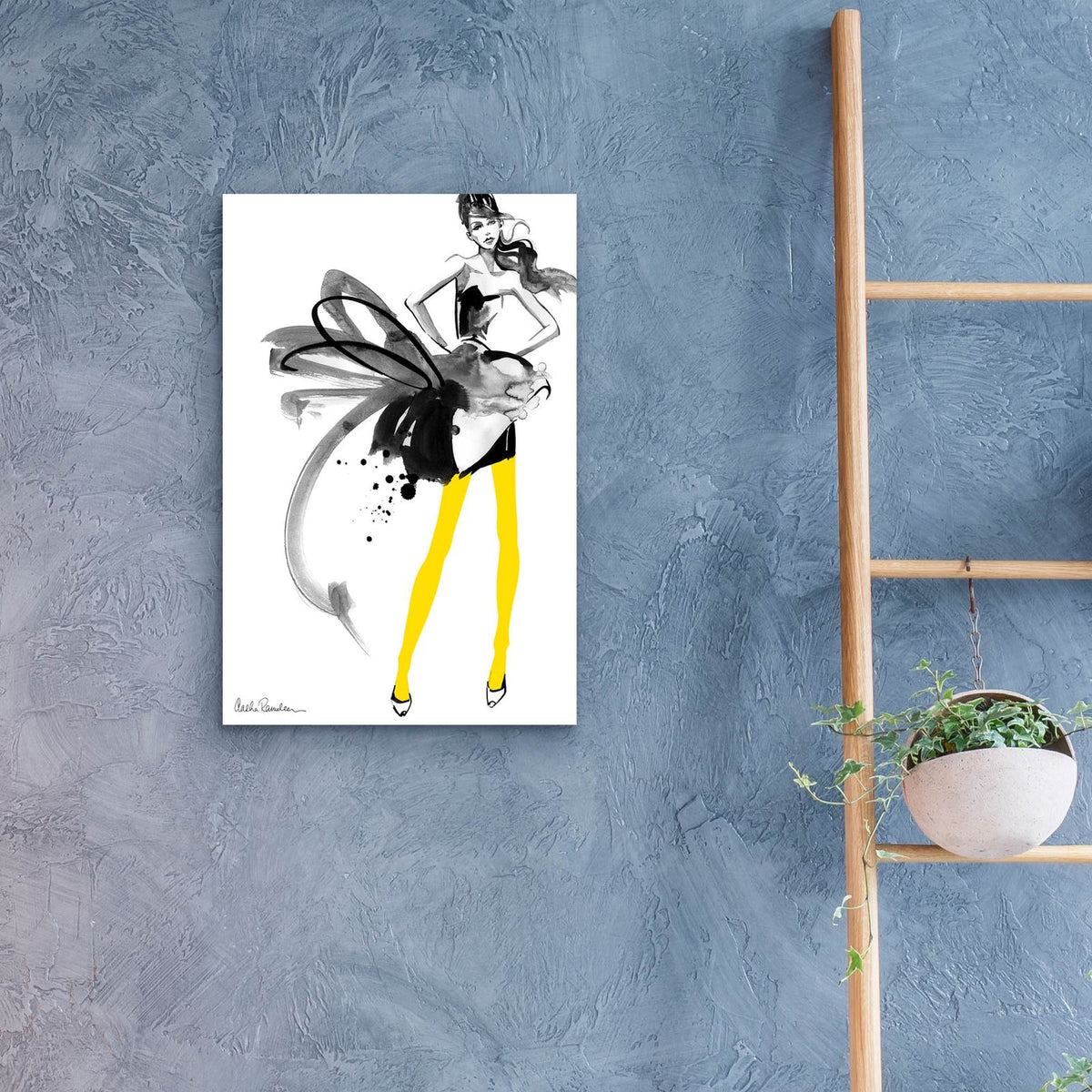 Yellow Tights by Aasha Ramdeen - 16x24 acrylic wall art in a room