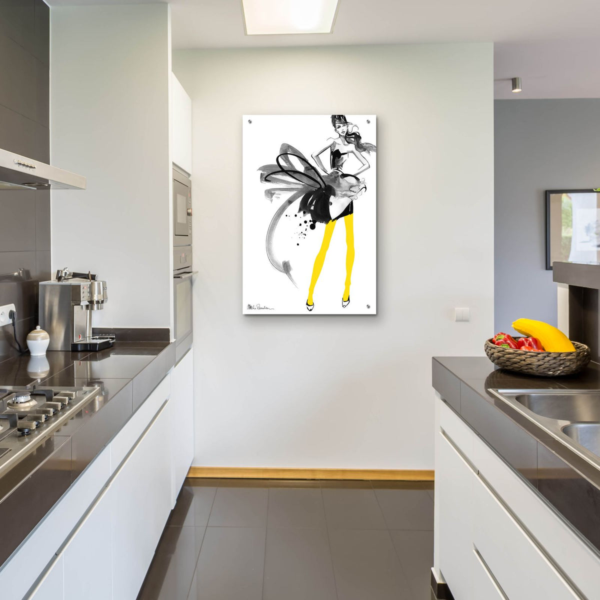 Yellow Tights by Aasha Ramdeen - 24x36 acrylic wall art in a room