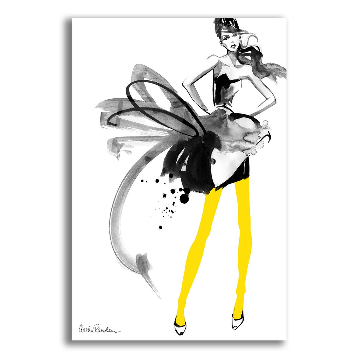 Yellow Tights by Aasha Ramdeen acrylic glass wall art