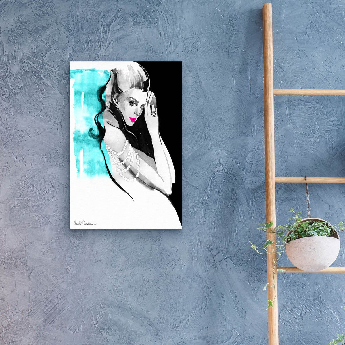 Shoulder Necklace by Aasha Ramdeen - 16x24 acrylic wall art in a room