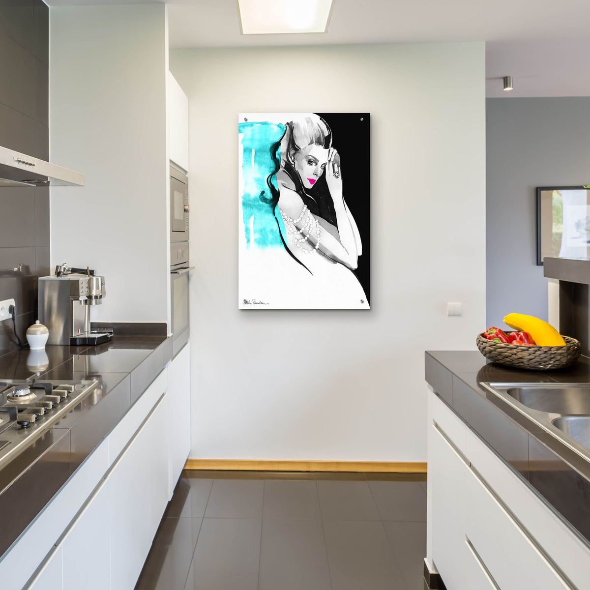 Shoulder Necklace by Aasha Ramdeen - 24x36 acrylic wall art in a room