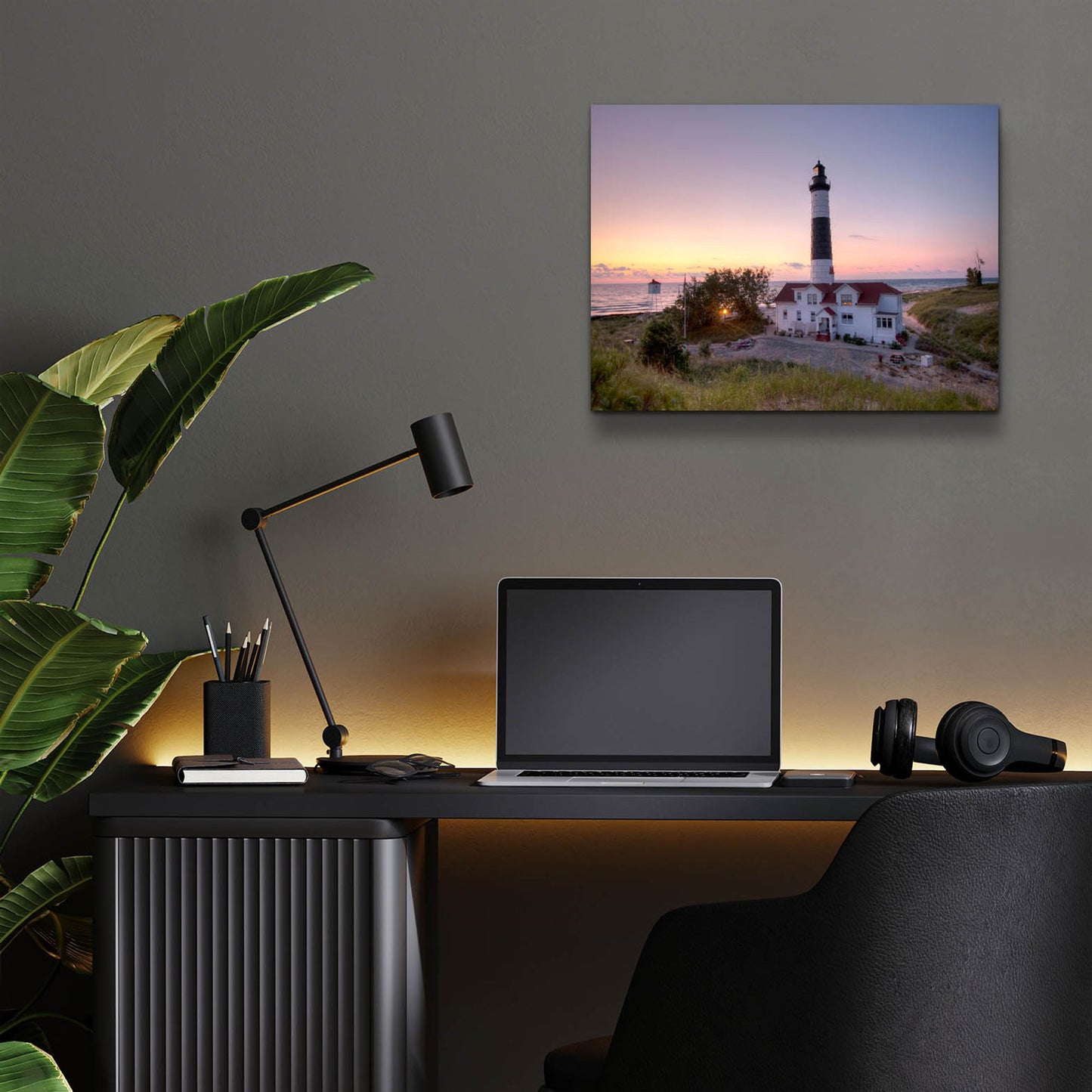 Epic Art ' Big Sable Point Lighthouse At Sunset' by Adam Romanowicz, Acrylic Glass Wall Art,16x12