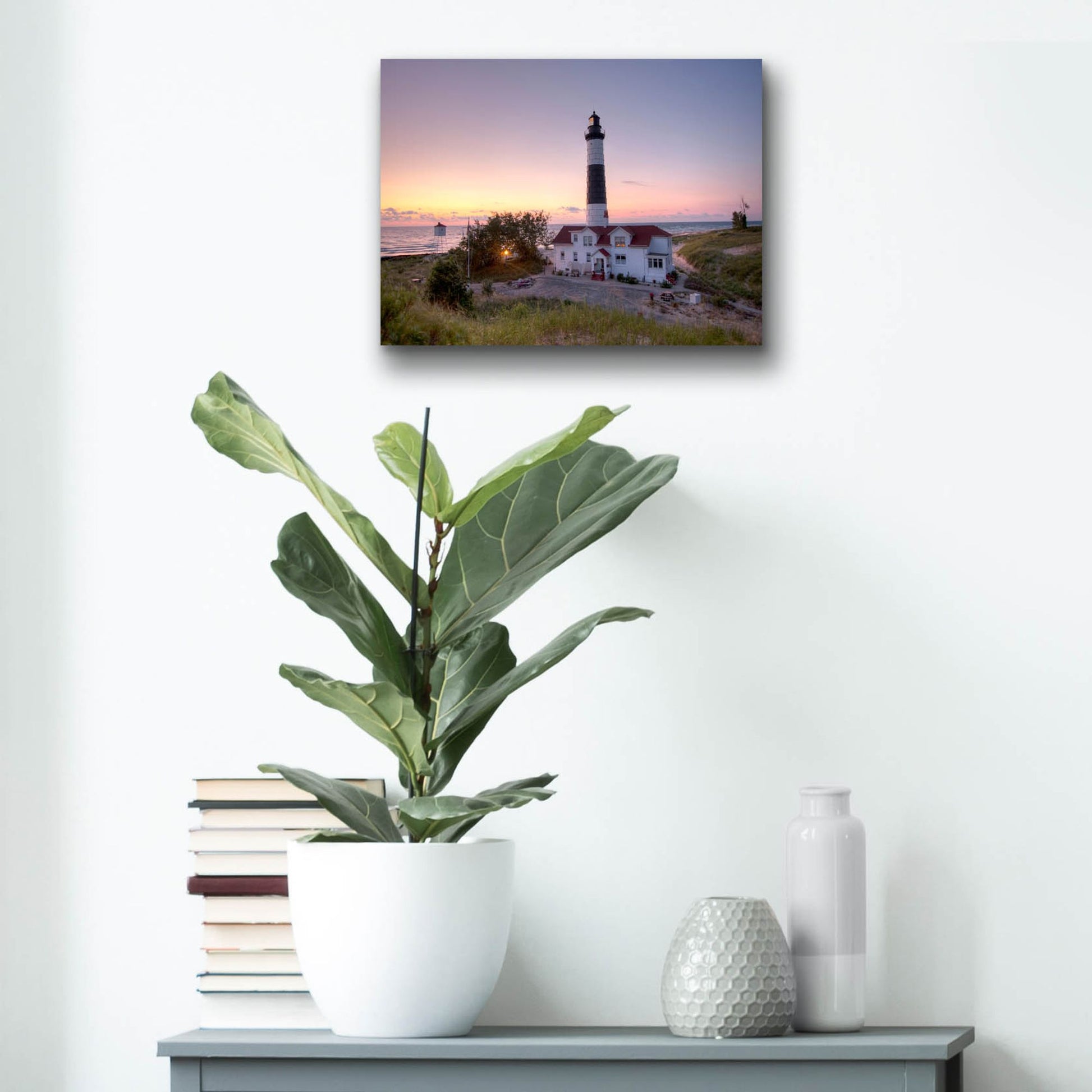 Epic Art ' Big Sable Point Lighthouse At Sunset' by Adam Romanowicz, Acrylic Glass Wall Art,16x12