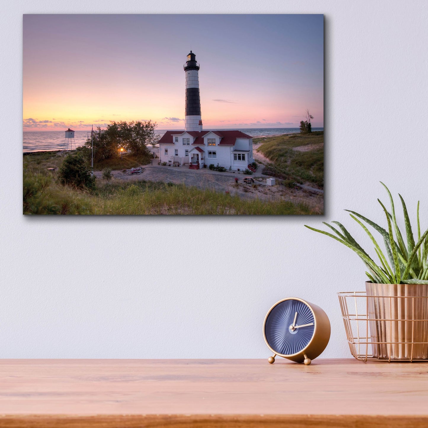 Epic Art ' Big Sable Point Lighthouse At Sunset' by Adam Romanowicz, Acrylic Glass Wall Art,16x12