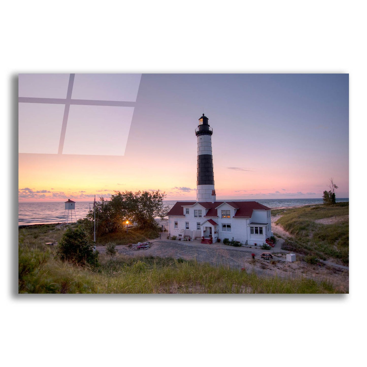 Epic Art ' Big Sable Point Lighthouse At Sunset' by Adam Romanowicz, Acrylic Glass Wall Art,16x12