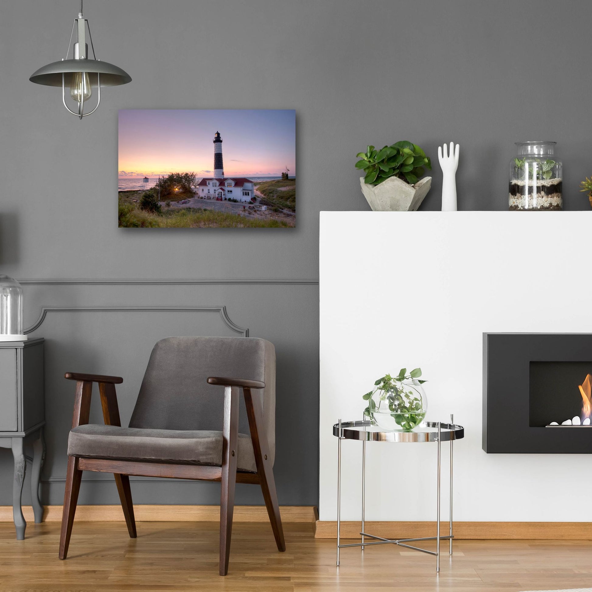 Epic Art ' Big Sable Point Lighthouse At Sunset' by Adam Romanowicz, Acrylic Glass Wall Art,24x16