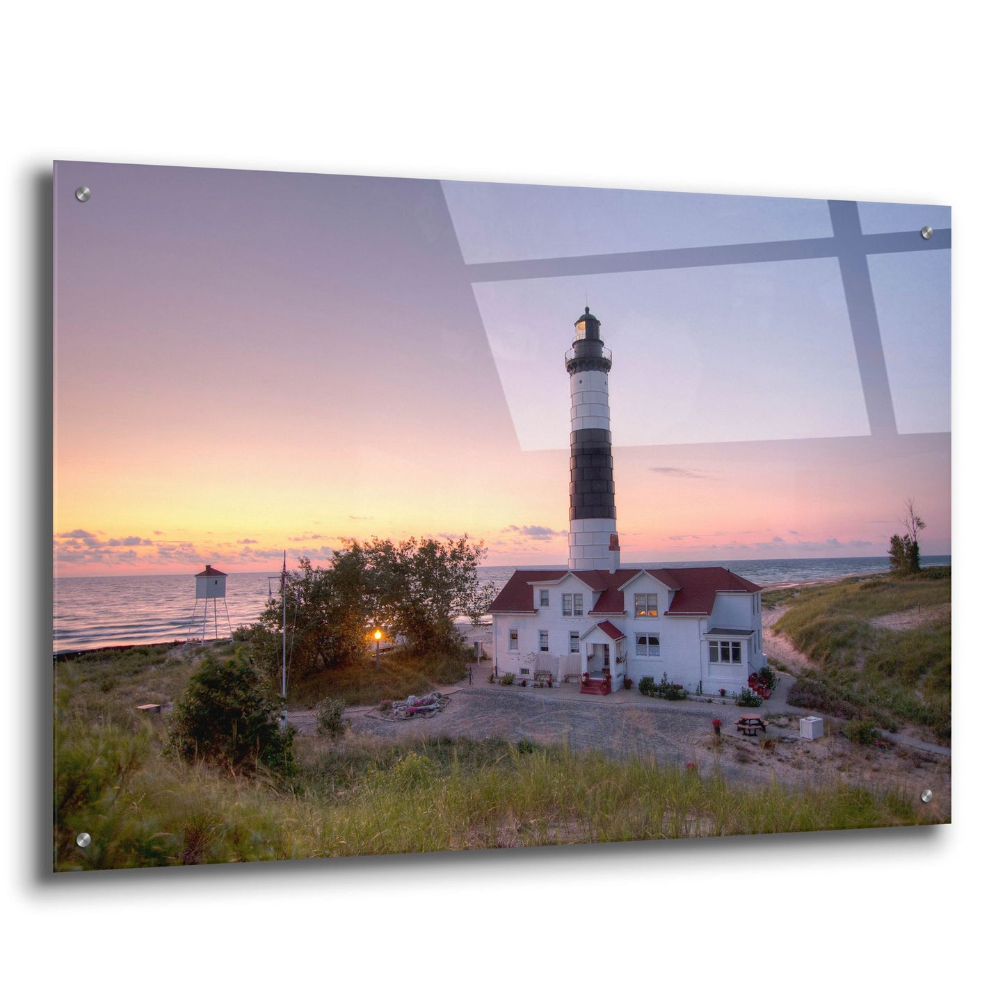 Epic Art ' Big Sable Point Lighthouse At Sunset' by Adam Romanowicz, Acrylic Glass Wall Art,36x24