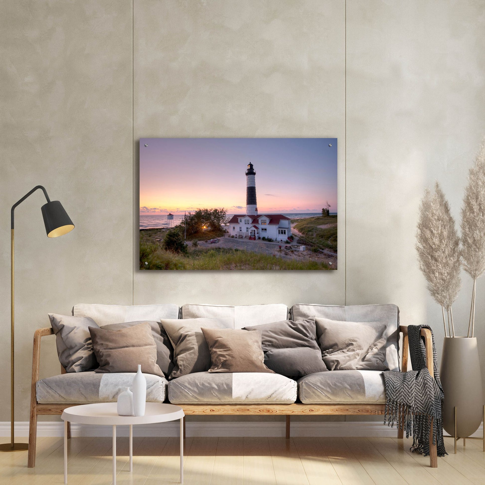 Epic Art ' Big Sable Point Lighthouse At Sunset' by Adam Romanowicz, Acrylic Glass Wall Art,36x24