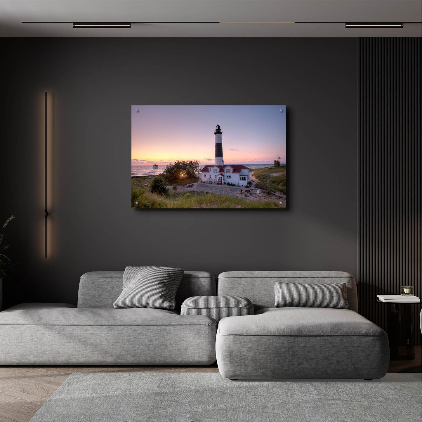 Epic Art ' Big Sable Point Lighthouse At Sunset' by Adam Romanowicz, Acrylic Glass Wall Art,36x24