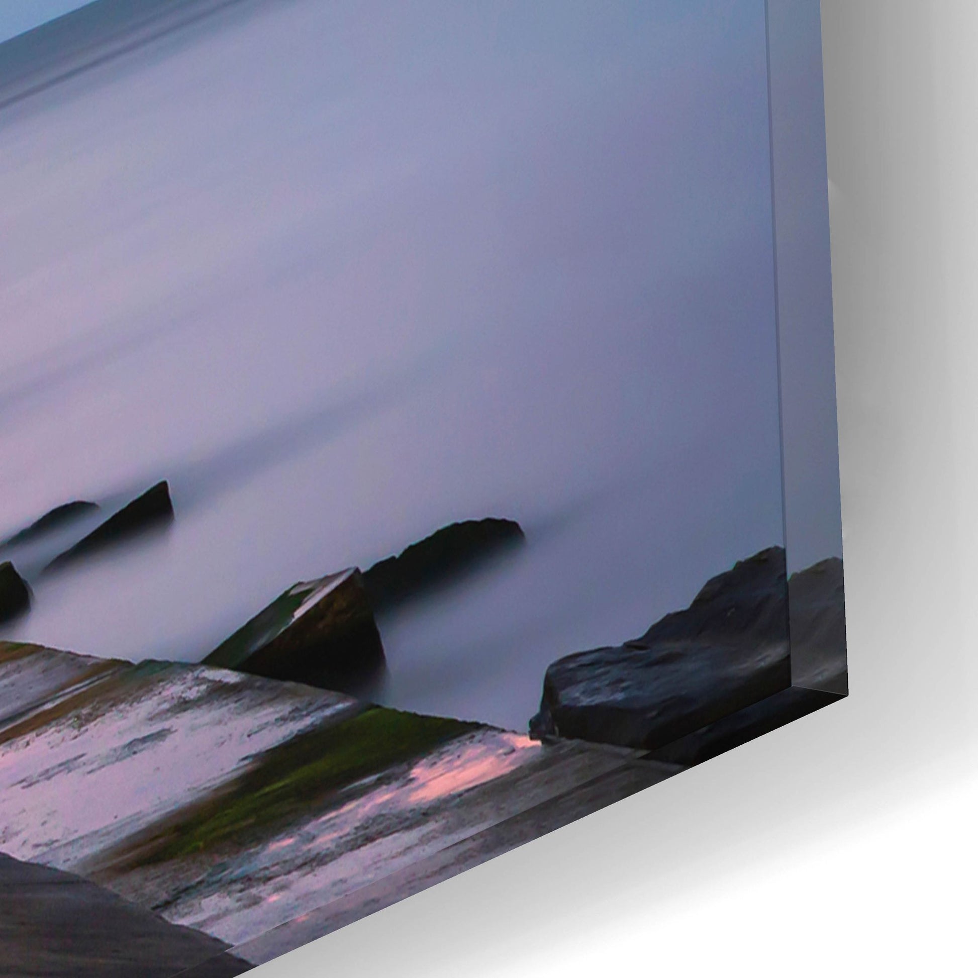 Epic Art ' Ludington North Breakwater Light Sunrise' by Adam Romanowicz, Acrylic Glass Wall Art,16x12
