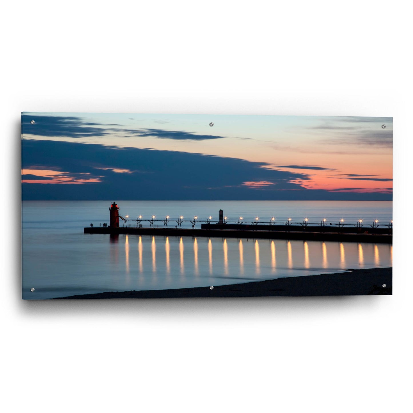 Epic Art ' South Haven Michigan Lighthouse' by Adam Romanowicz, Acrylic Glass Wall Art,48x24