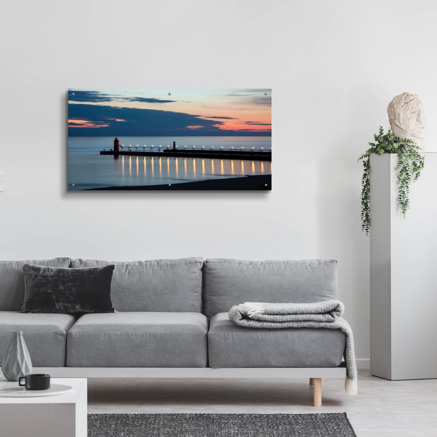 Epic Art ' South Haven Michigan Lighthouse' by Adam Romanowicz, Acrylic Glass Wall Art,48x24