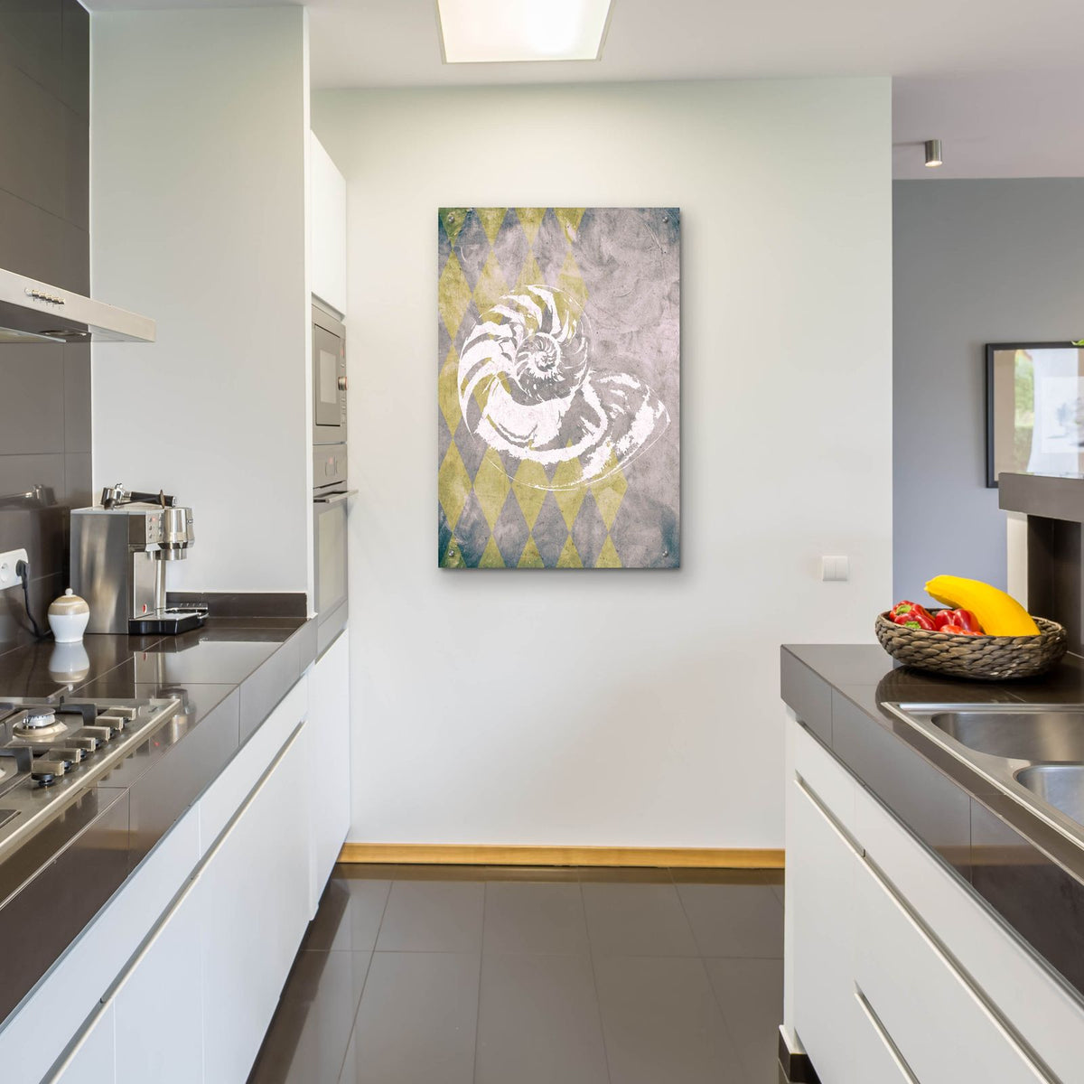 Vintage Harlequin Shell 1 by Alicia Soave - 24x36 acrylic wall art in a room