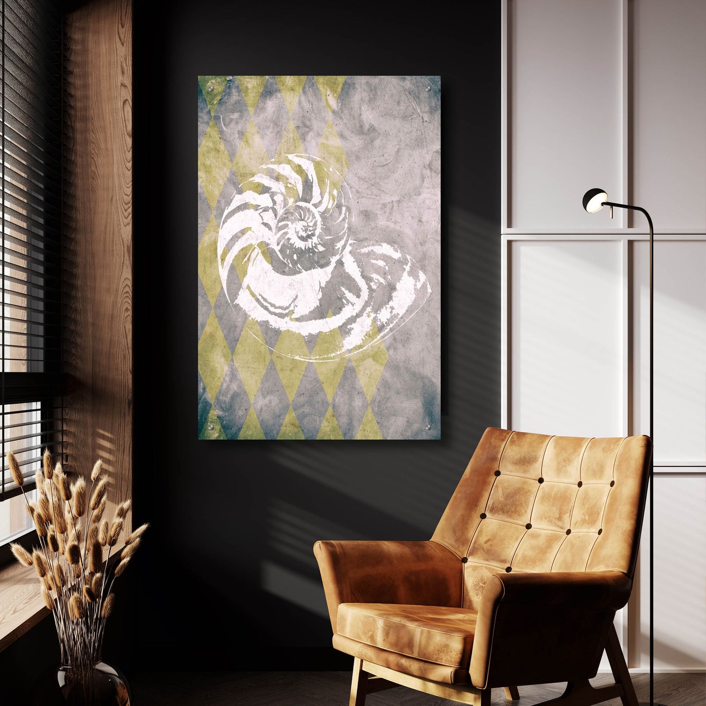 Epic Art ' Vintage Harlequin Shell 1' by Alicia Soave, Acrylic Glass Wall Art,24x36