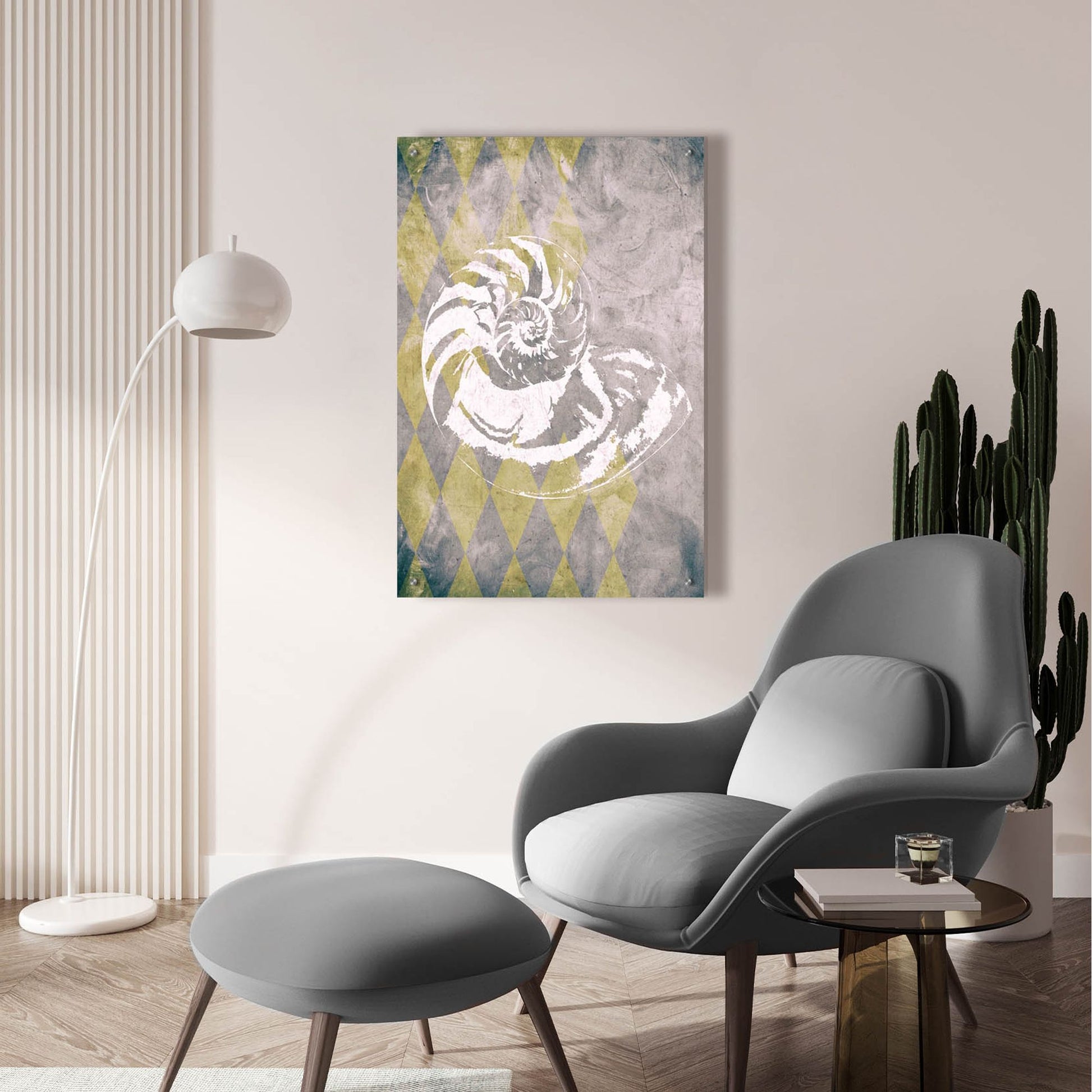 Epic Art ' Vintage Harlequin Shell 1' by Alicia Soave, Acrylic Glass Wall Art,24x36