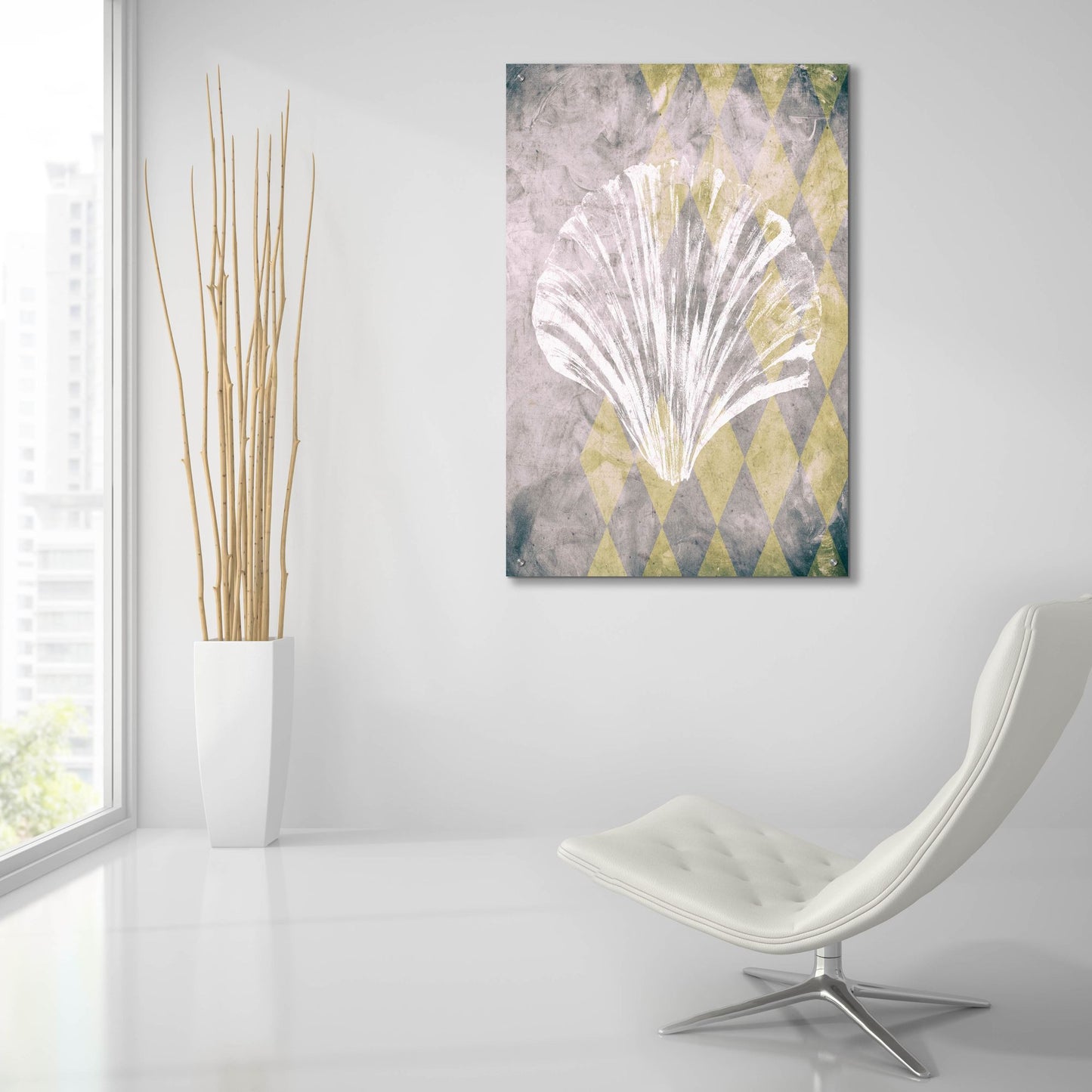 Epic Art ' Vintage Harlequin Shell 2' by Alicia Soave, Acrylic Glass Wall Art,24x36