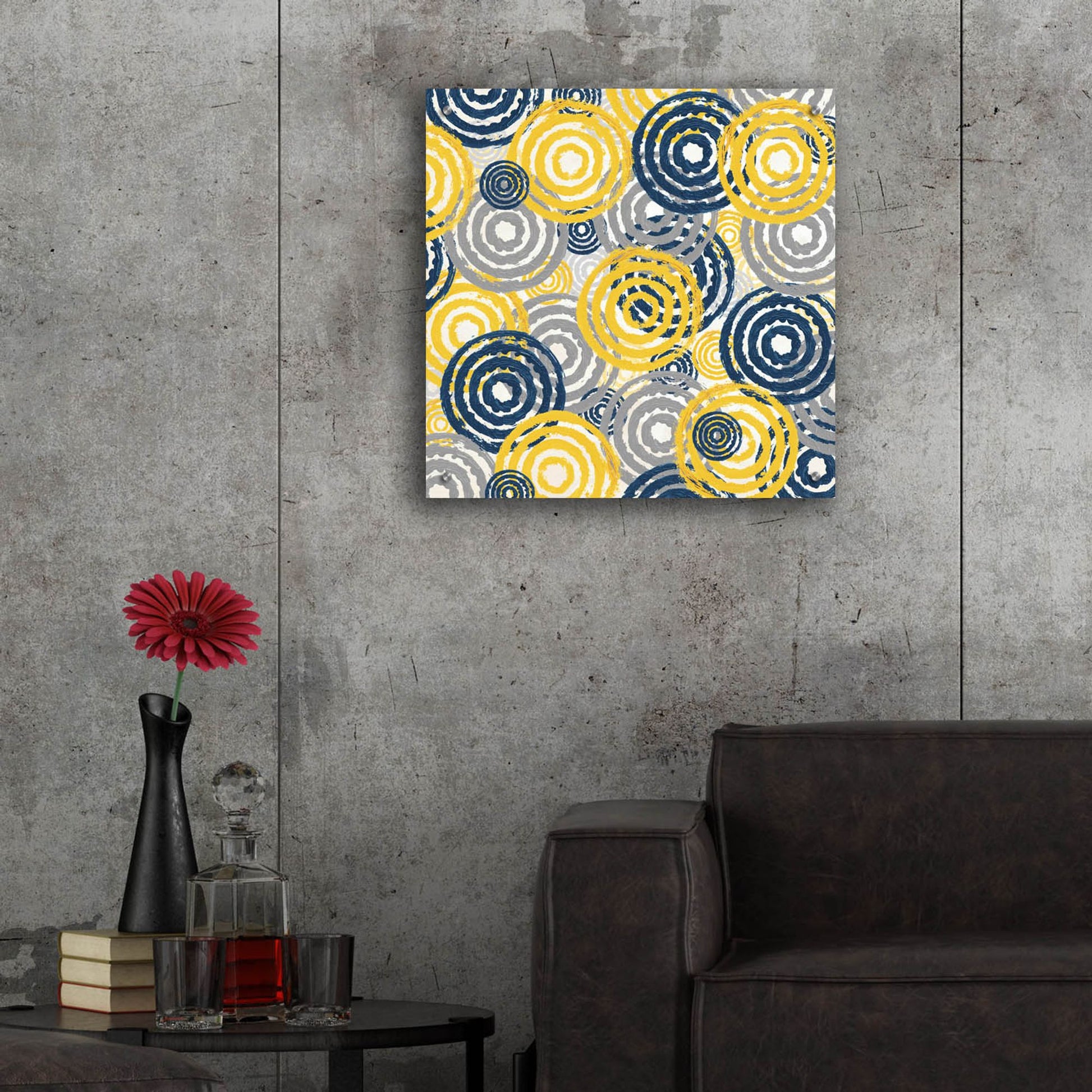 Epic Art ' New Circles 1' by Alicia Soave, Acrylic Glass Wall Art,24x24