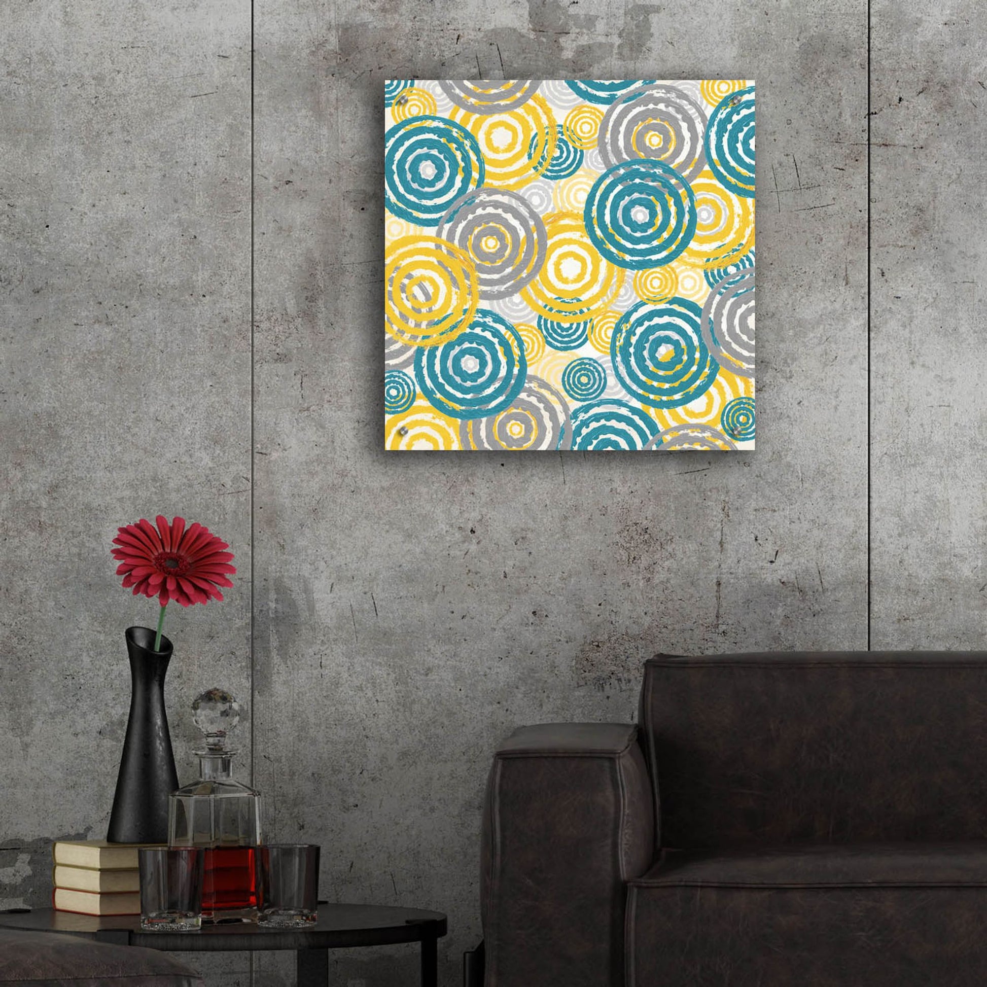 Epic Art ' New Circles 2' by Alicia Soave, Acrylic Glass Wall Art,24x24