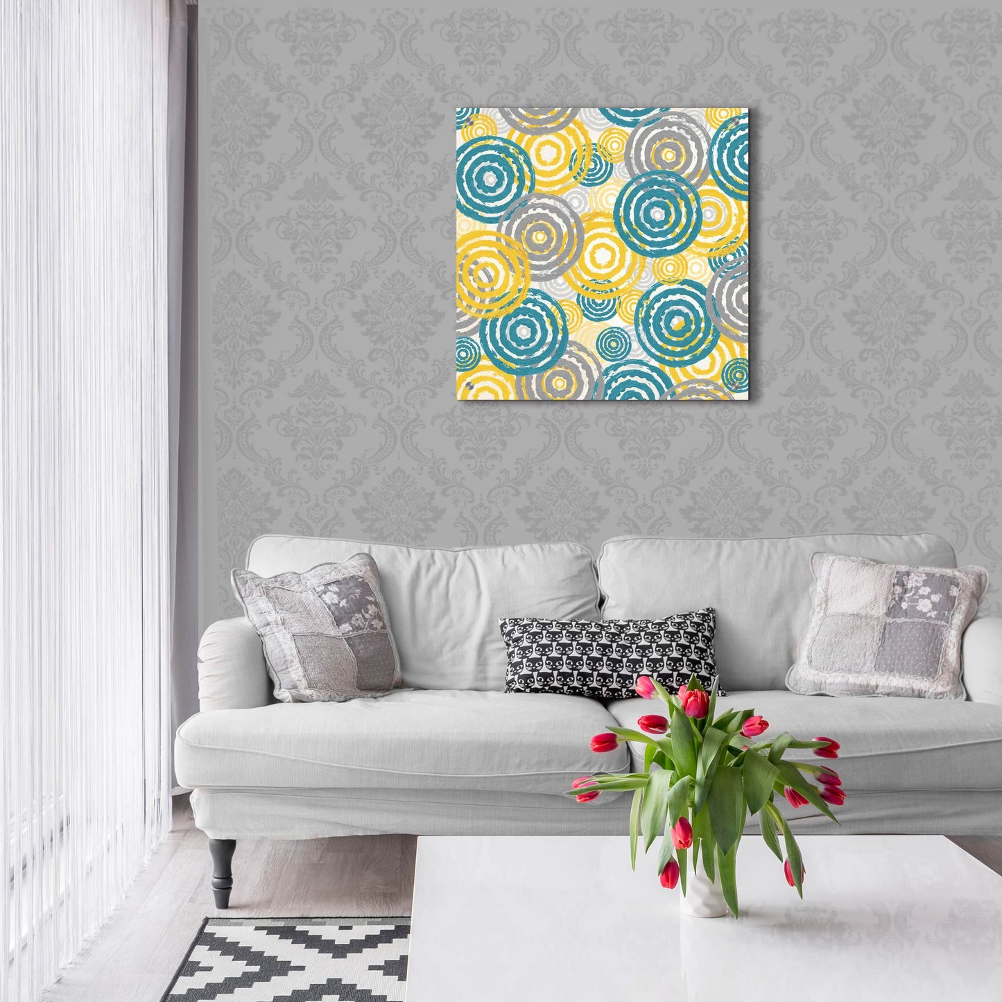 Epic Art ' New Circles 2' by Alicia Soave, Acrylic Glass Wall Art,24x24