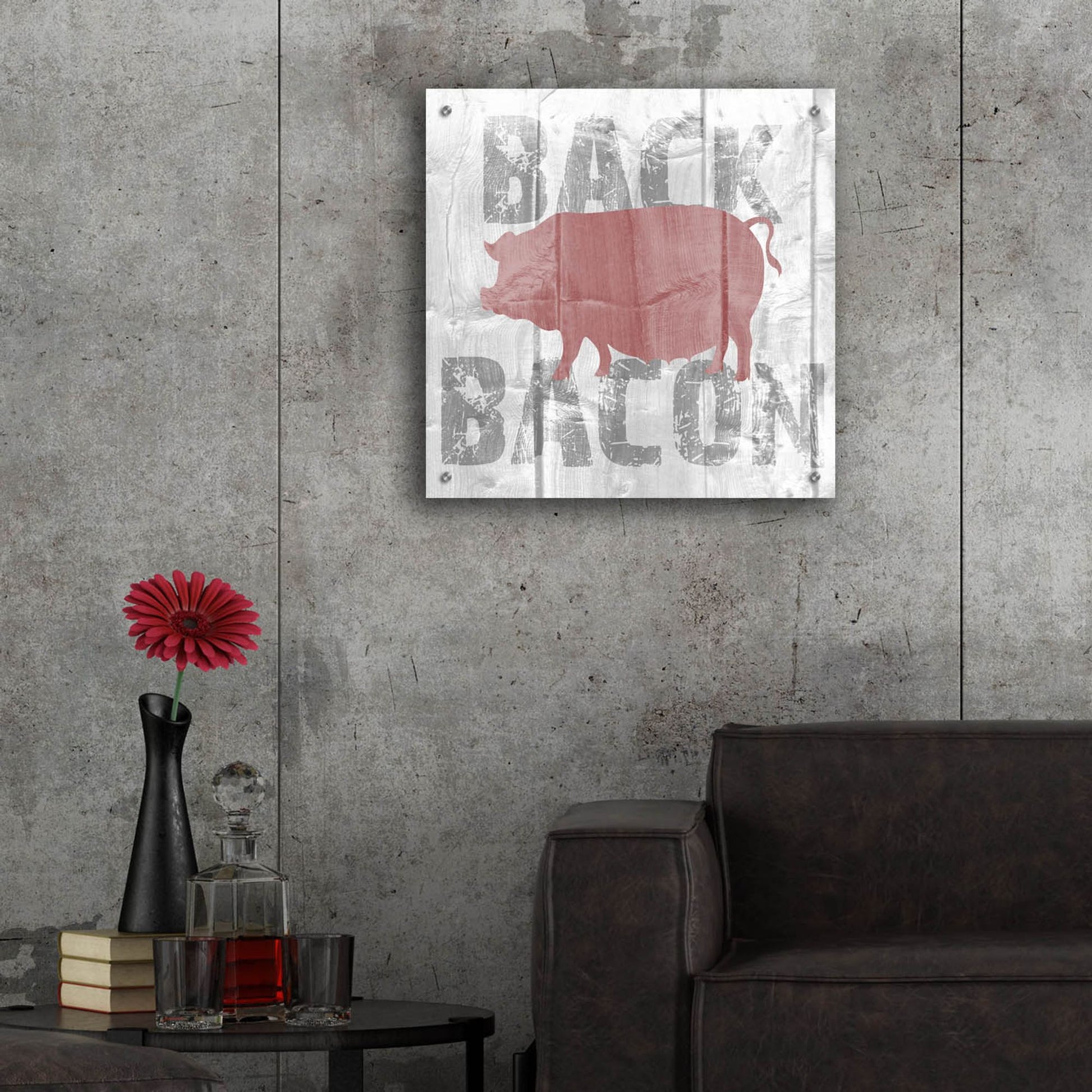 Epic Art ' Back Bacon' by Alicia Soave, Acrylic Glass Wall Art,24x24