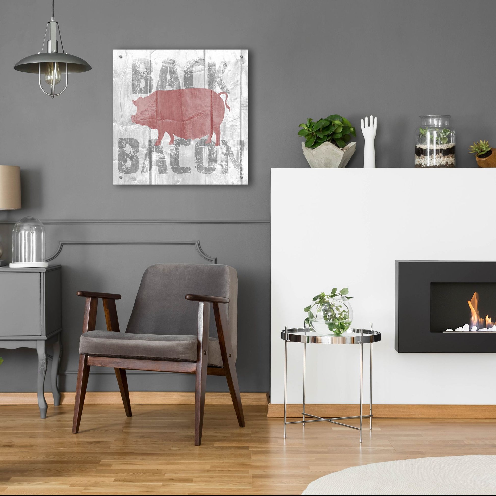 Epic Art ' Back Bacon' by Alicia Soave, Acrylic Glass Wall Art,24x24