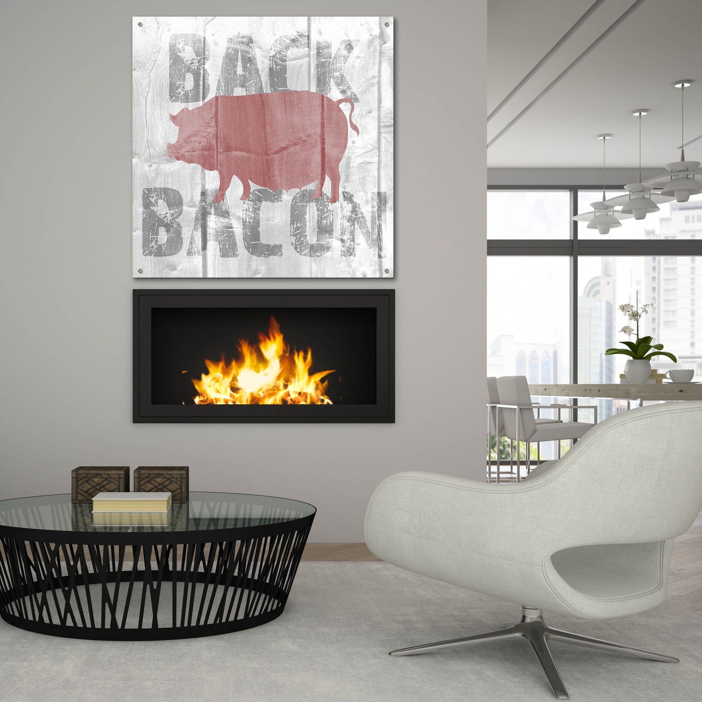 Epic Art ' Back Bacon' by Alicia Soave, Acrylic Glass Wall Art,36x36