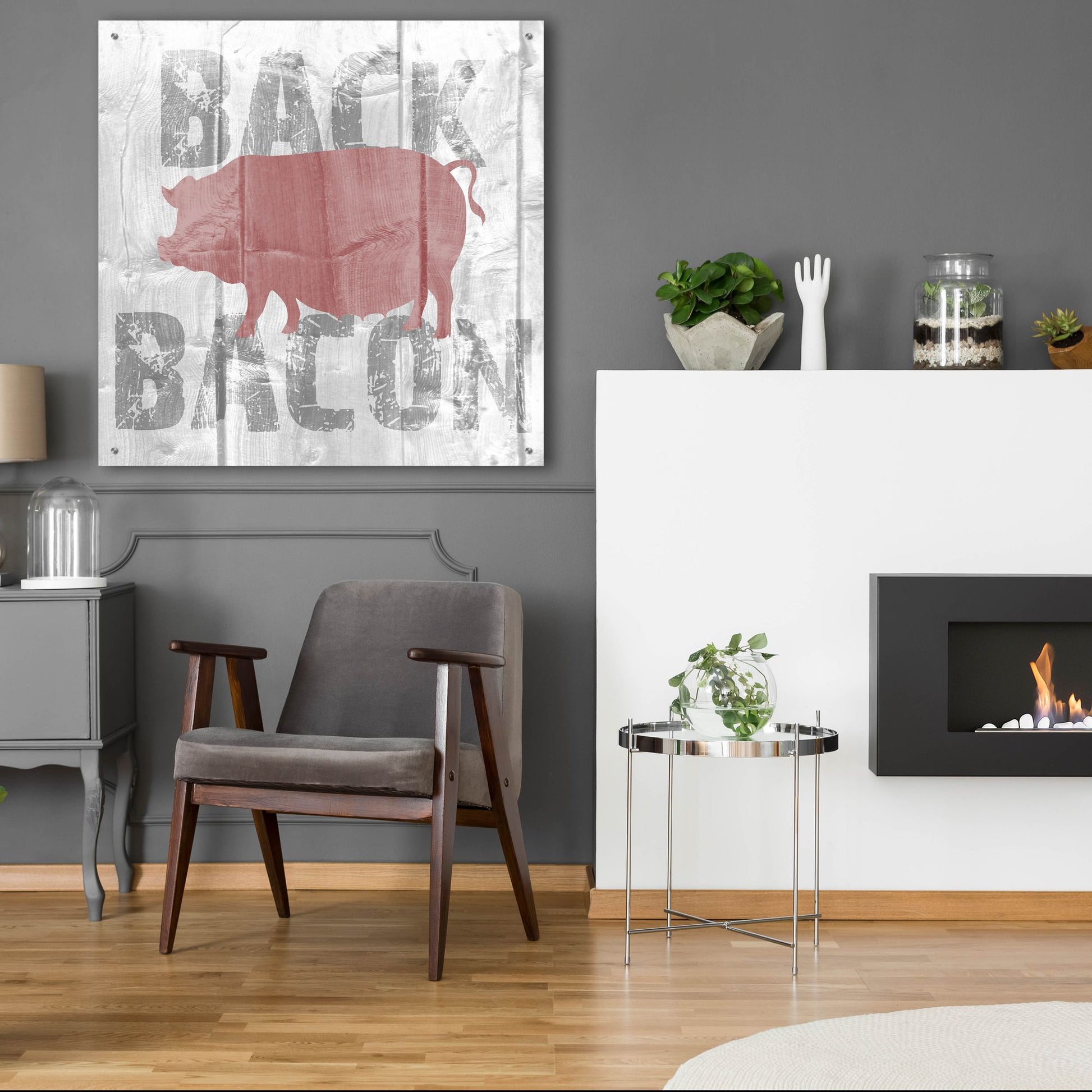 Epic Art ' Back Bacon' by Alicia Soave, Acrylic Glass Wall Art,36x36