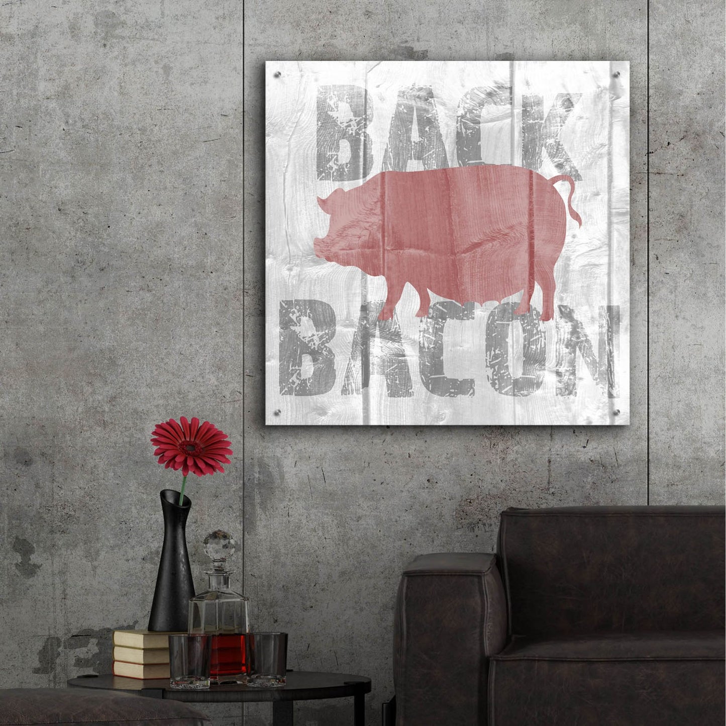 Epic Art ' Back Bacon' by Alicia Soave, Acrylic Glass Wall Art,36x36